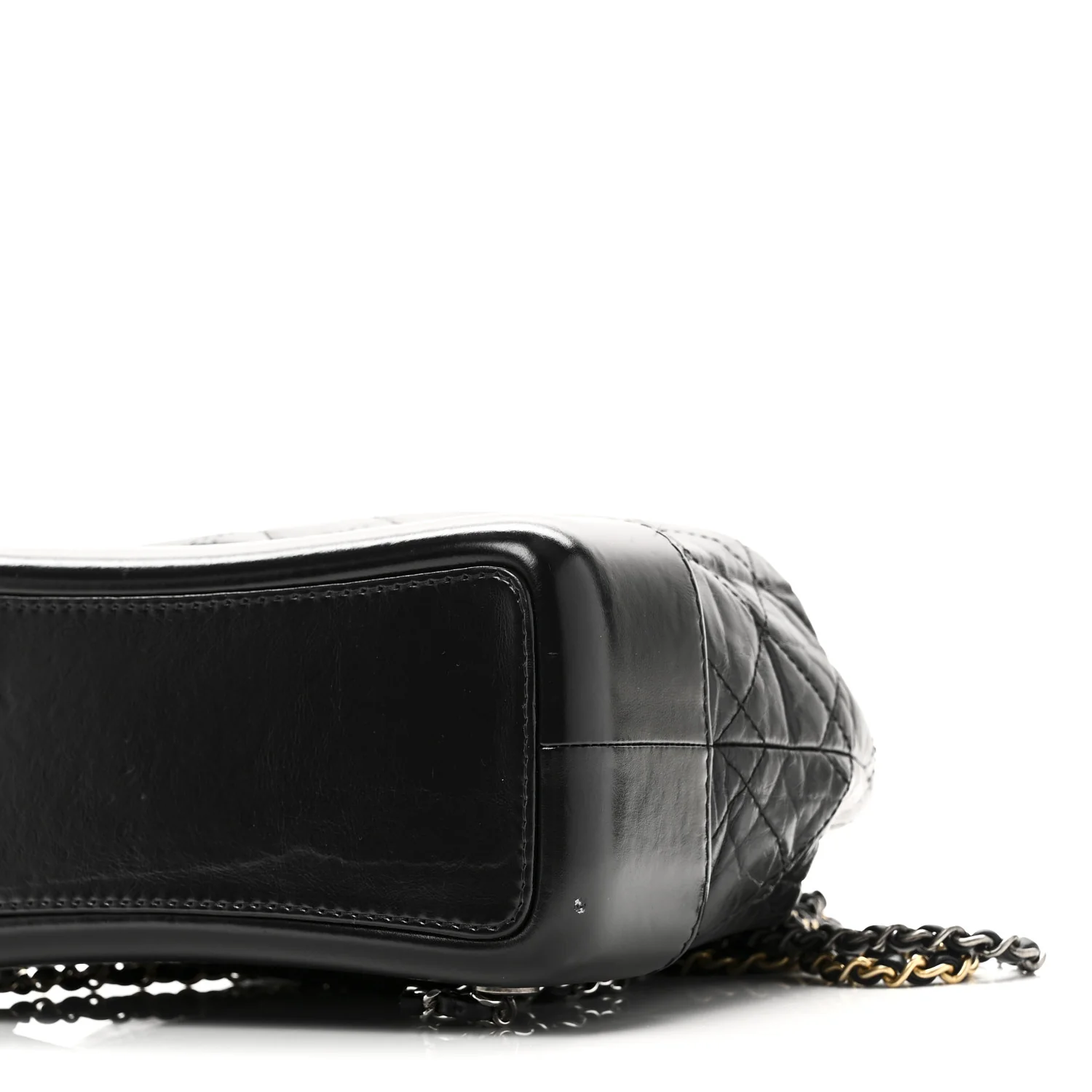 Aged Calfskin Quilted Small Gabrielle Backpack Black