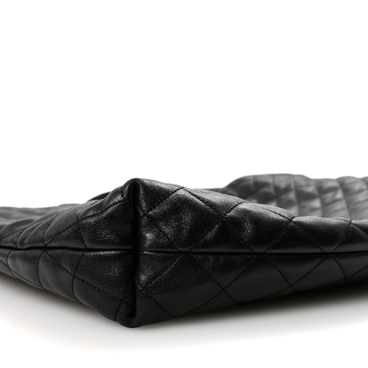 Lambskin Quilted Maxi Icare Shopping Tote Black