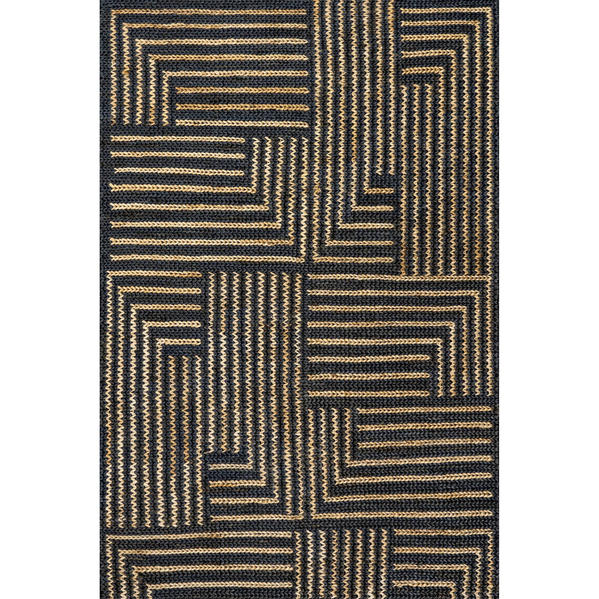nuLOOM Lauren Liess Grassland Handwoven Jute Area Rug, 4' x 6', Black