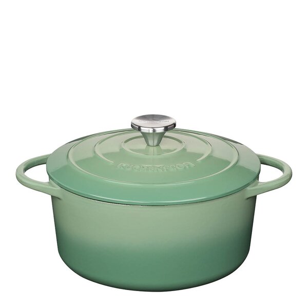 Provence støpejernsgryte rund 26 cm 5,3L jade