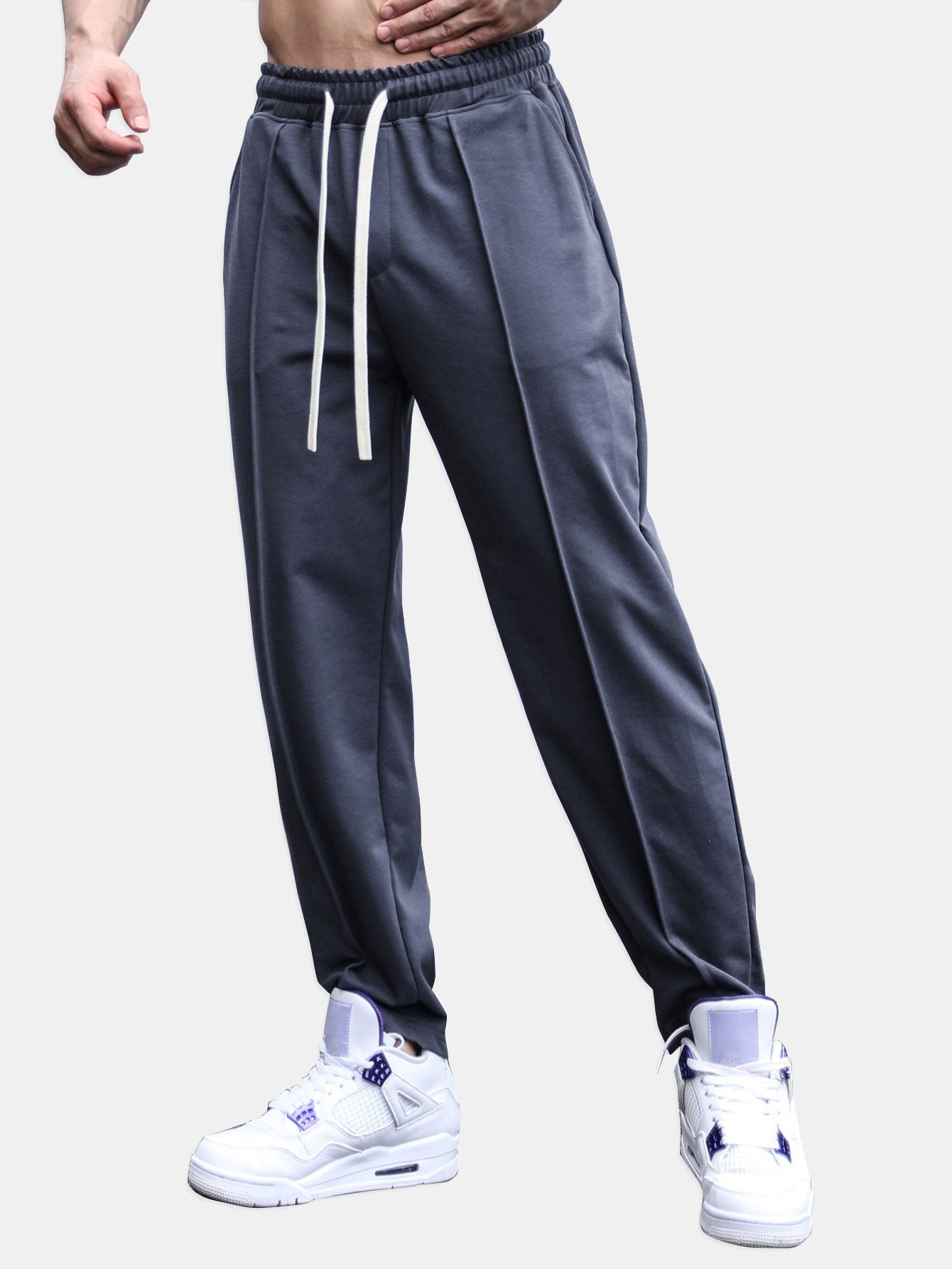 Pantalon de jogging fuselé à plis piqués