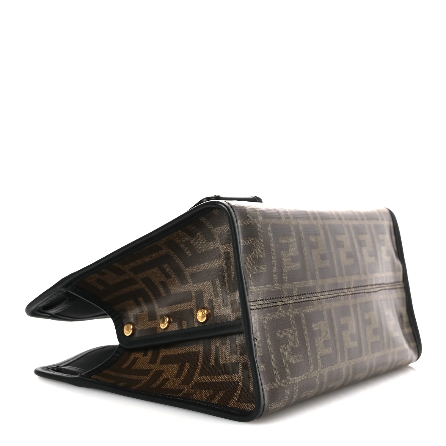 Glazed Fabric Vitello Century FF 1974 Stamp Patch Mini Peekaboo Defender Cover Mogano Panna Black