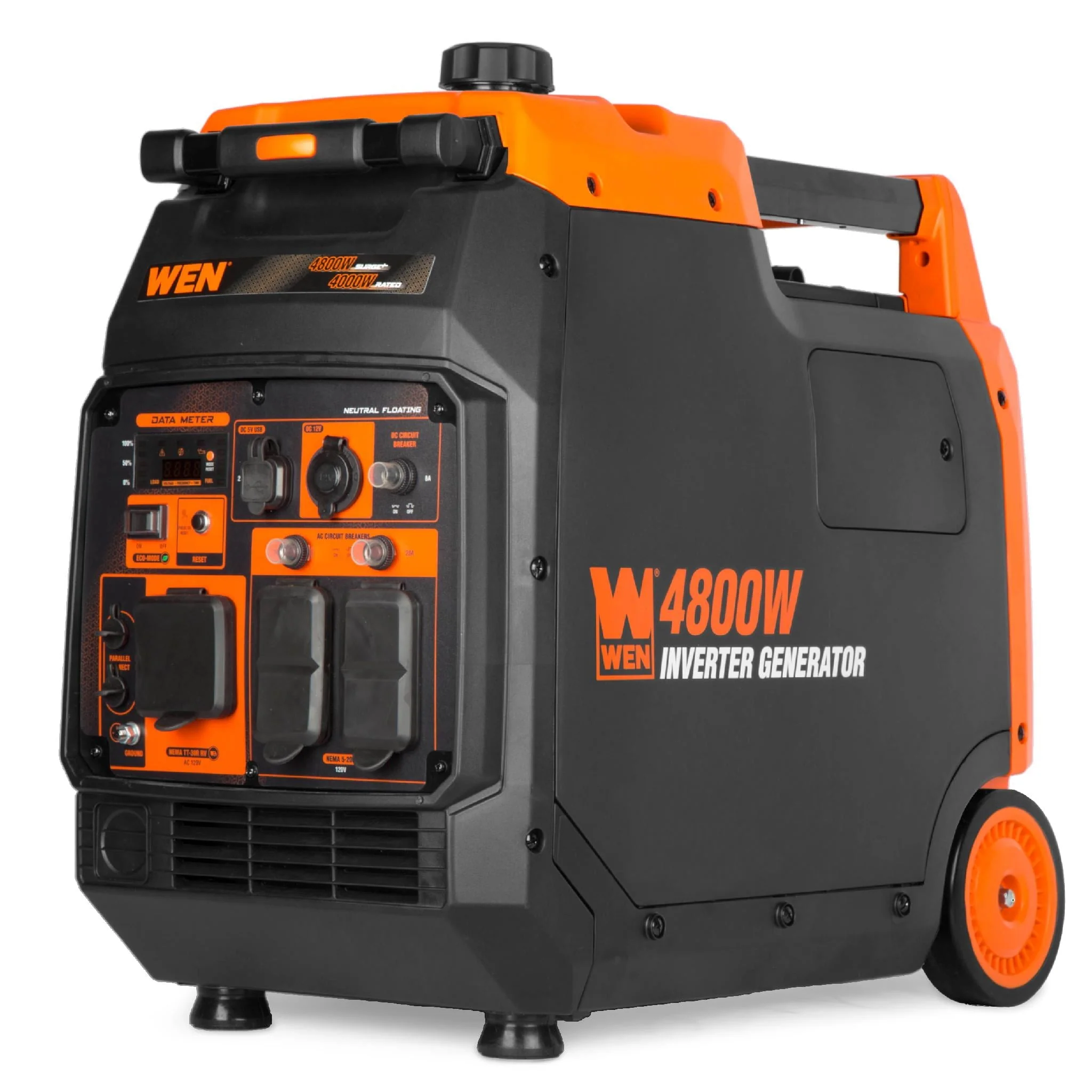 WEN 4800 - Watt Portable Inverter Generator, RV - Ready, Quiet and Lightweight with Fuel Shut Off