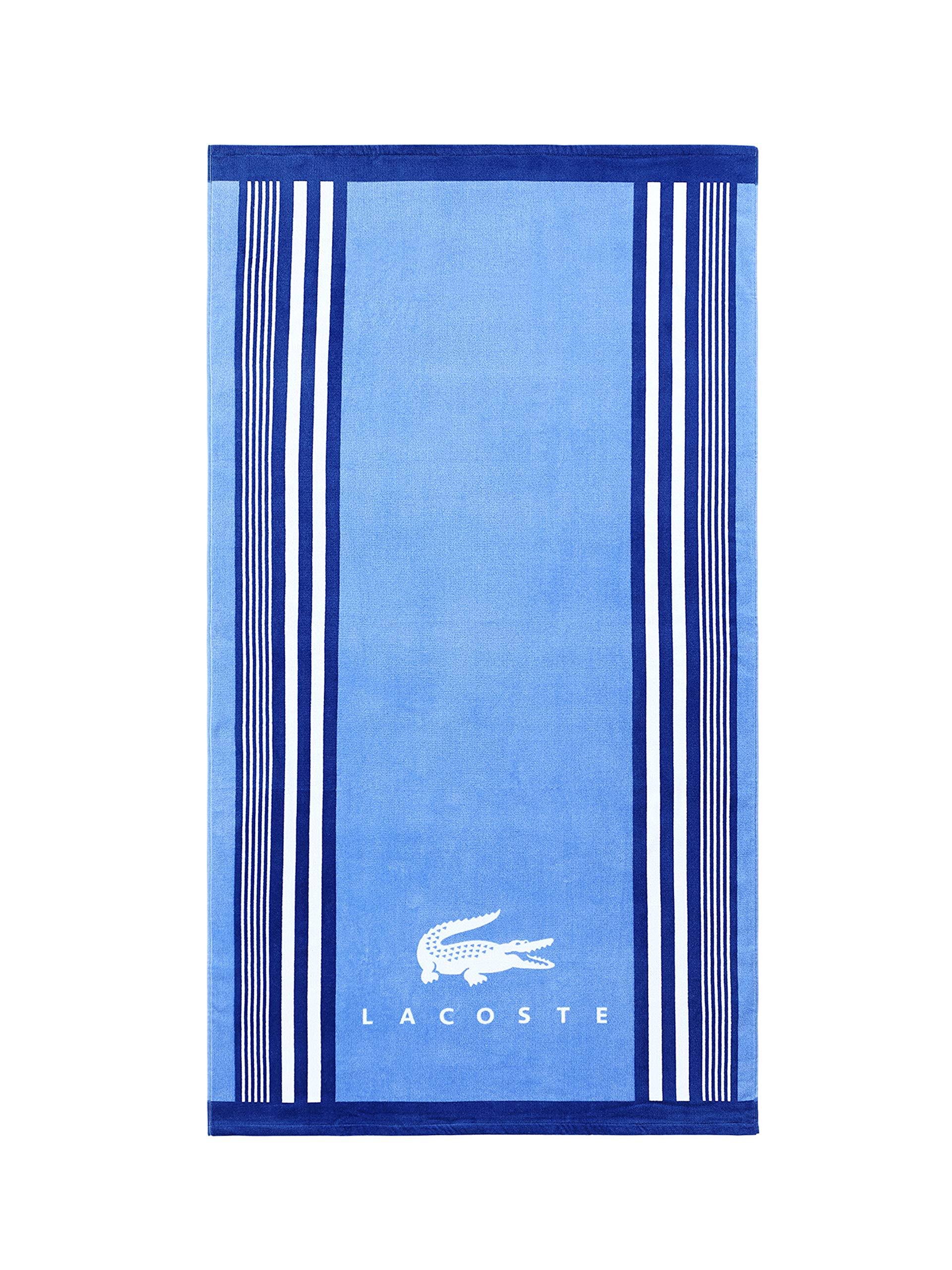 Lacoste OKI Cotton Stripe Beach Towel - Blue