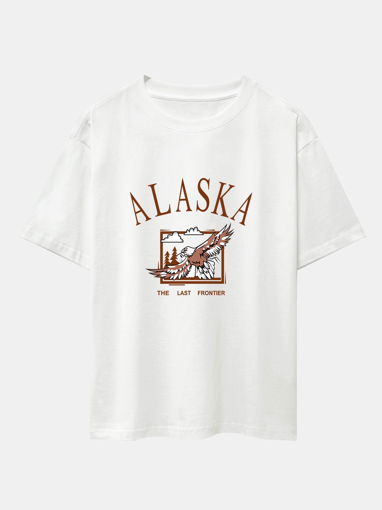 T-shirt oversize épais à imprimé aigle d'Alaska et short en jacquard sergé