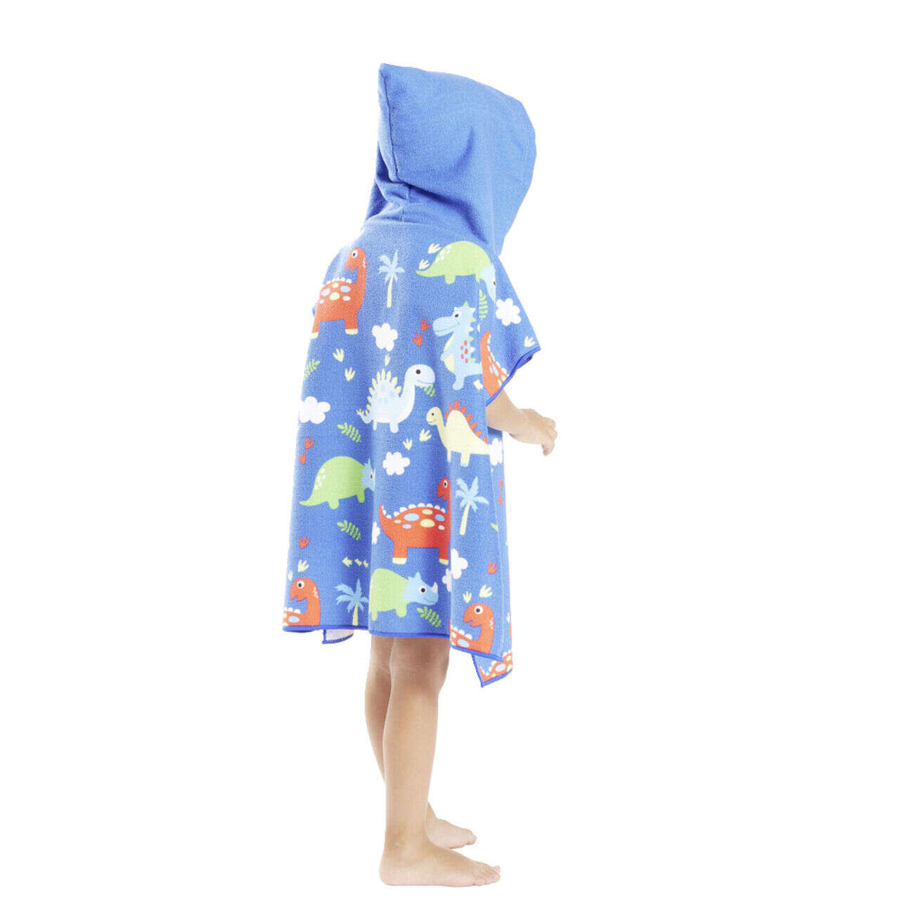 Poncho sortie de plage enfant avec capuche motif poulpe 60x60xH120cm