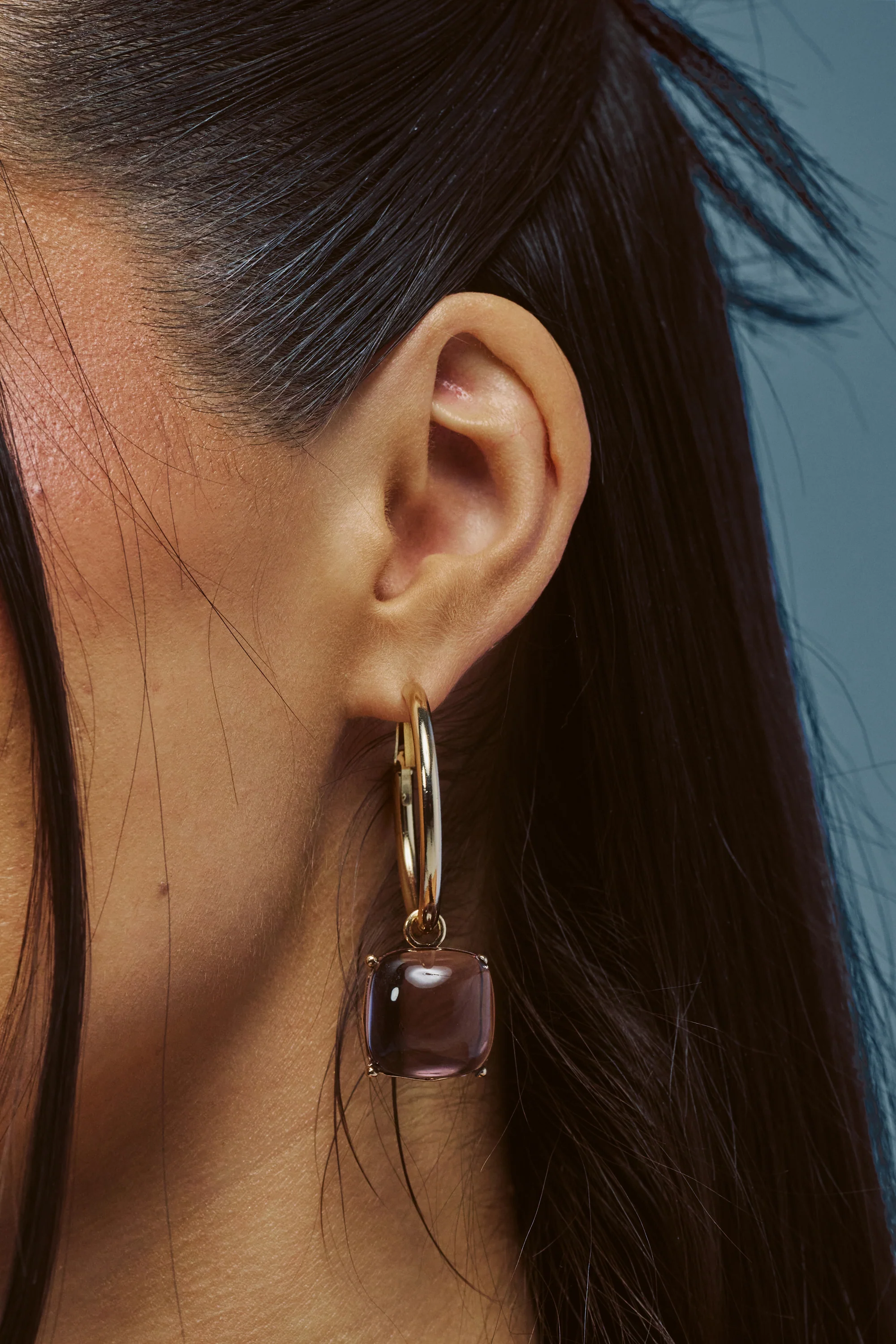 PURPLE HAZE DROP HOOPS - Akira Store