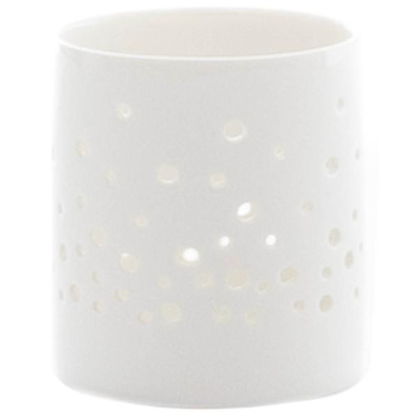 T-lysholder dots 7,5x6,5 cm hvit