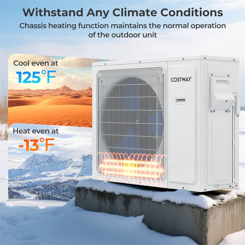 24000 BTU 23 SEER2 Dual Zone Mini Split Air Conditioner & Heater, WiFi Enabled Inverter Ductless Split AC System with Heat Pump & Energy Star