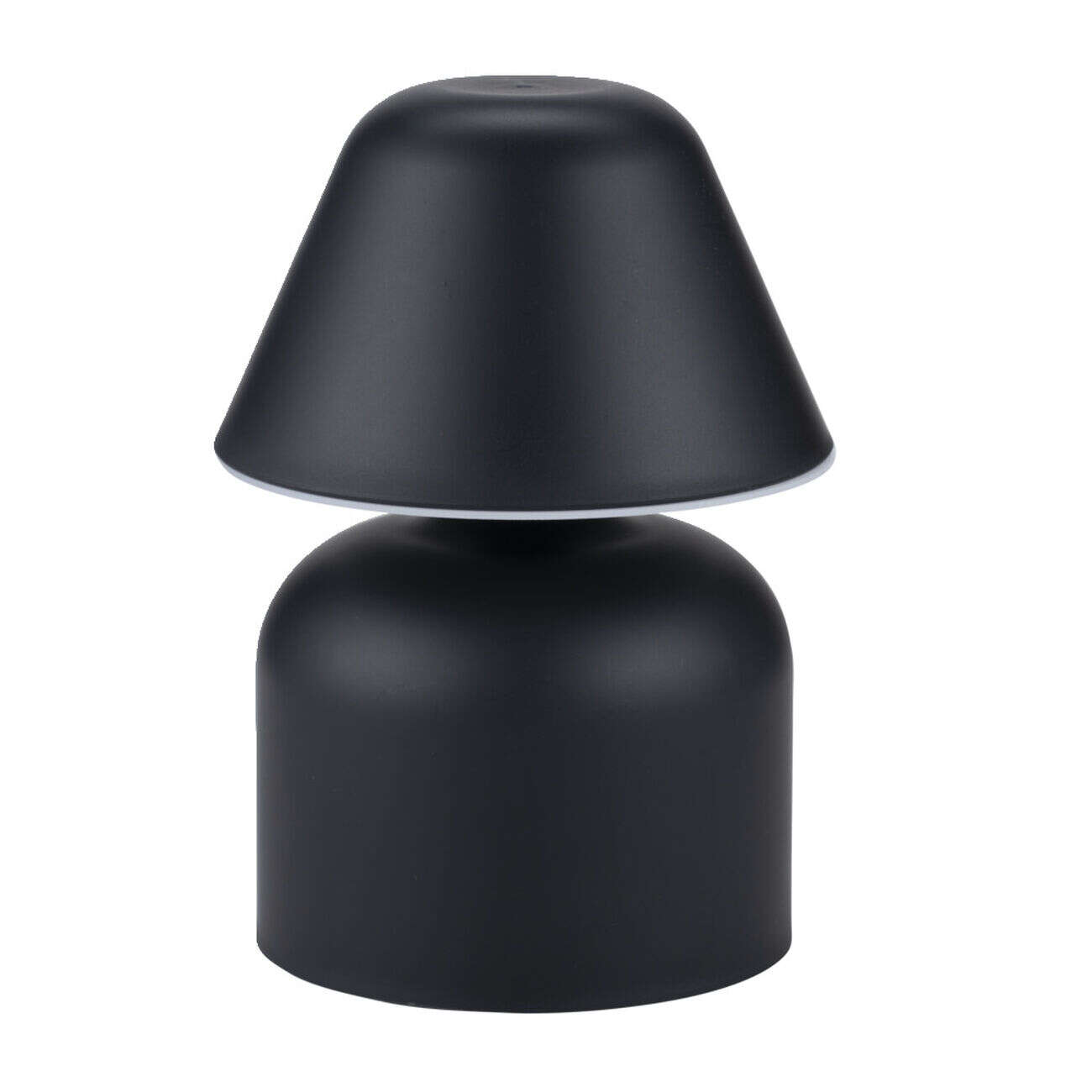 Lampe de table à poser en plastique noir Ø12xH17cm