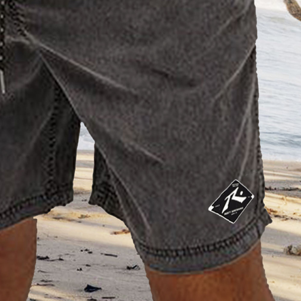 Short de surf vintage décontracté pour homme, style rouillé