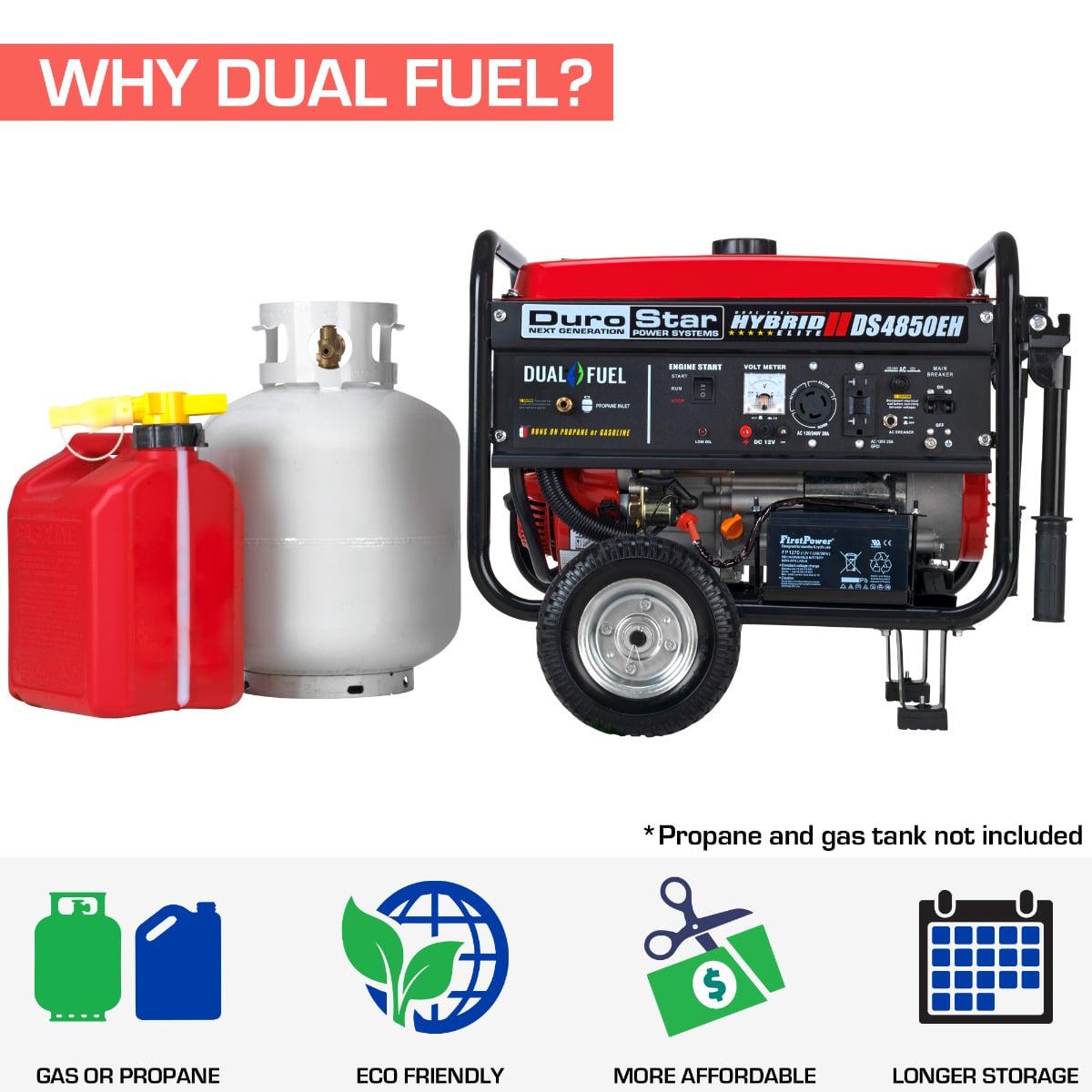 Durostar DS4850EH 4850 - Watt/3850 - Watt Dual Fuel Propane/Electric Start Gasoline Powered Portable Generator
