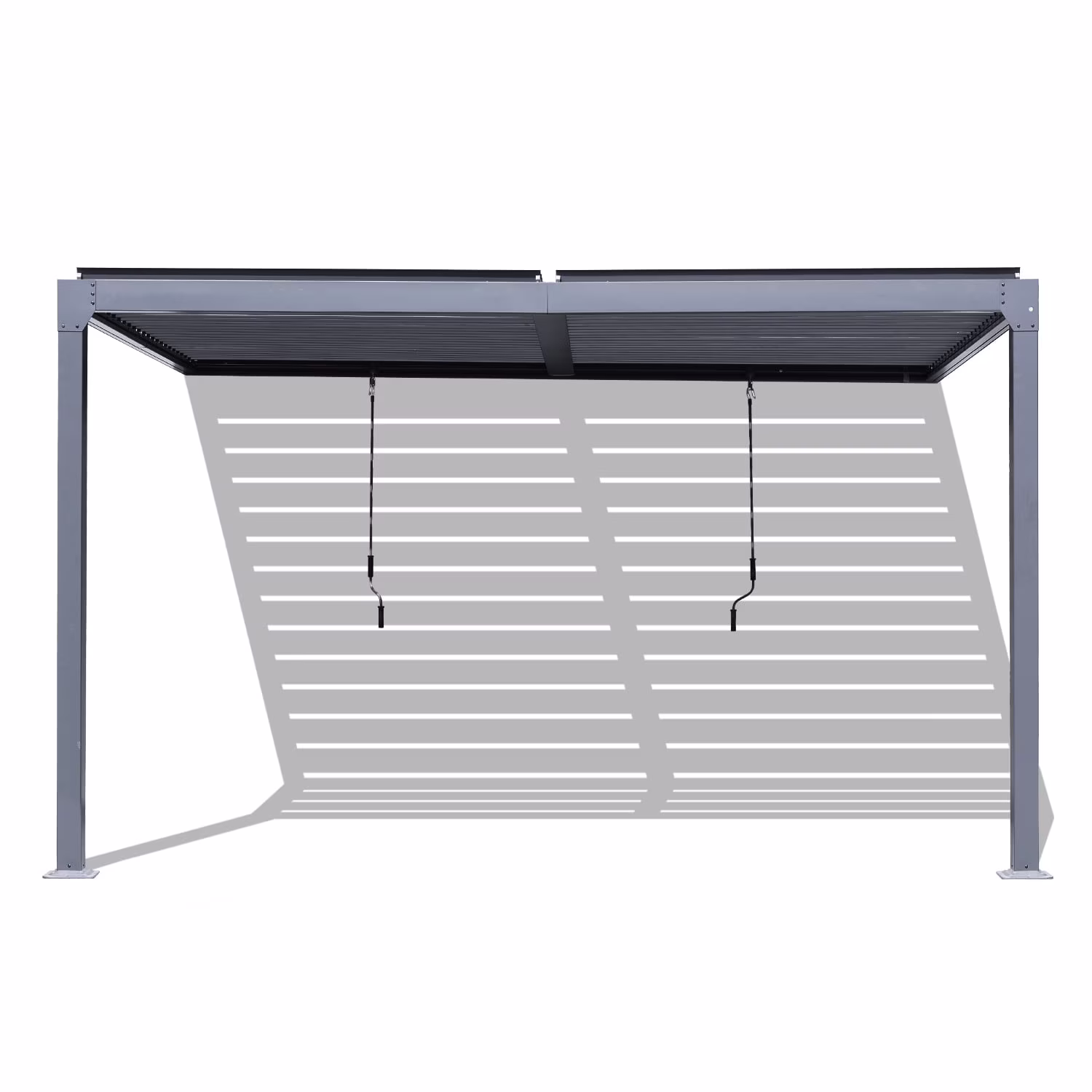 Aoodor 10 Ft. W x 13 Ft. D Outdoor Patio Top Louvered Pergola Adjustable Louvered Sloping Roof Wall-Mounted Pergola for Garden, Backyard