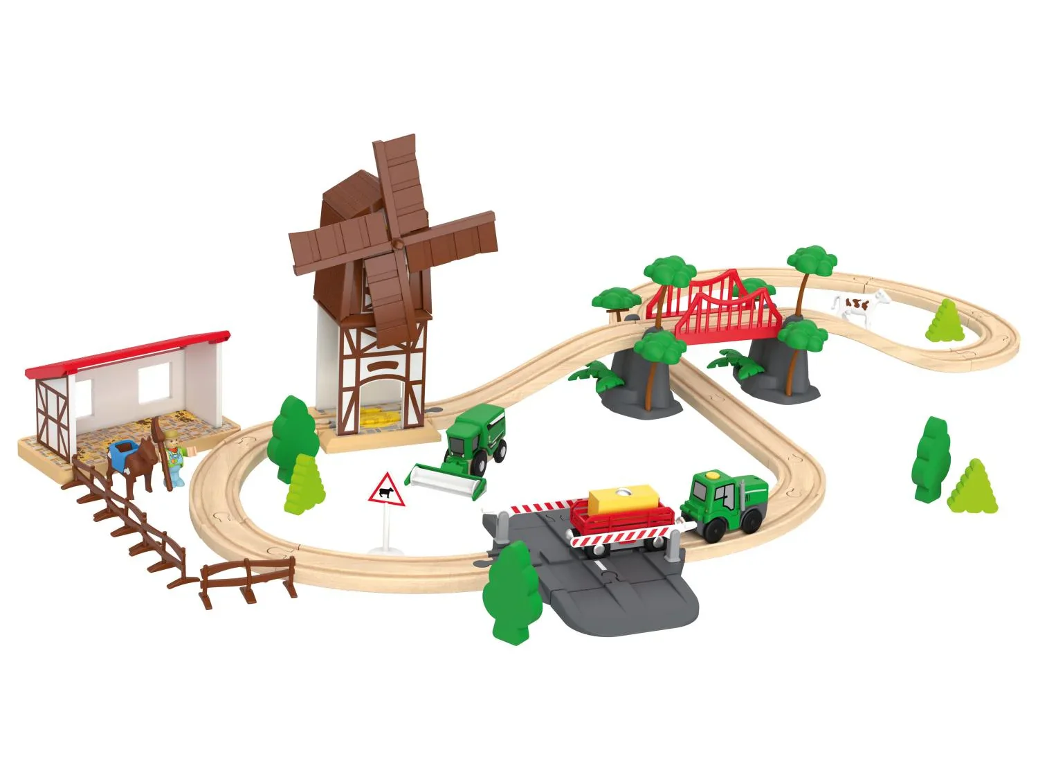 Playtive Set de chemin de fer en bois