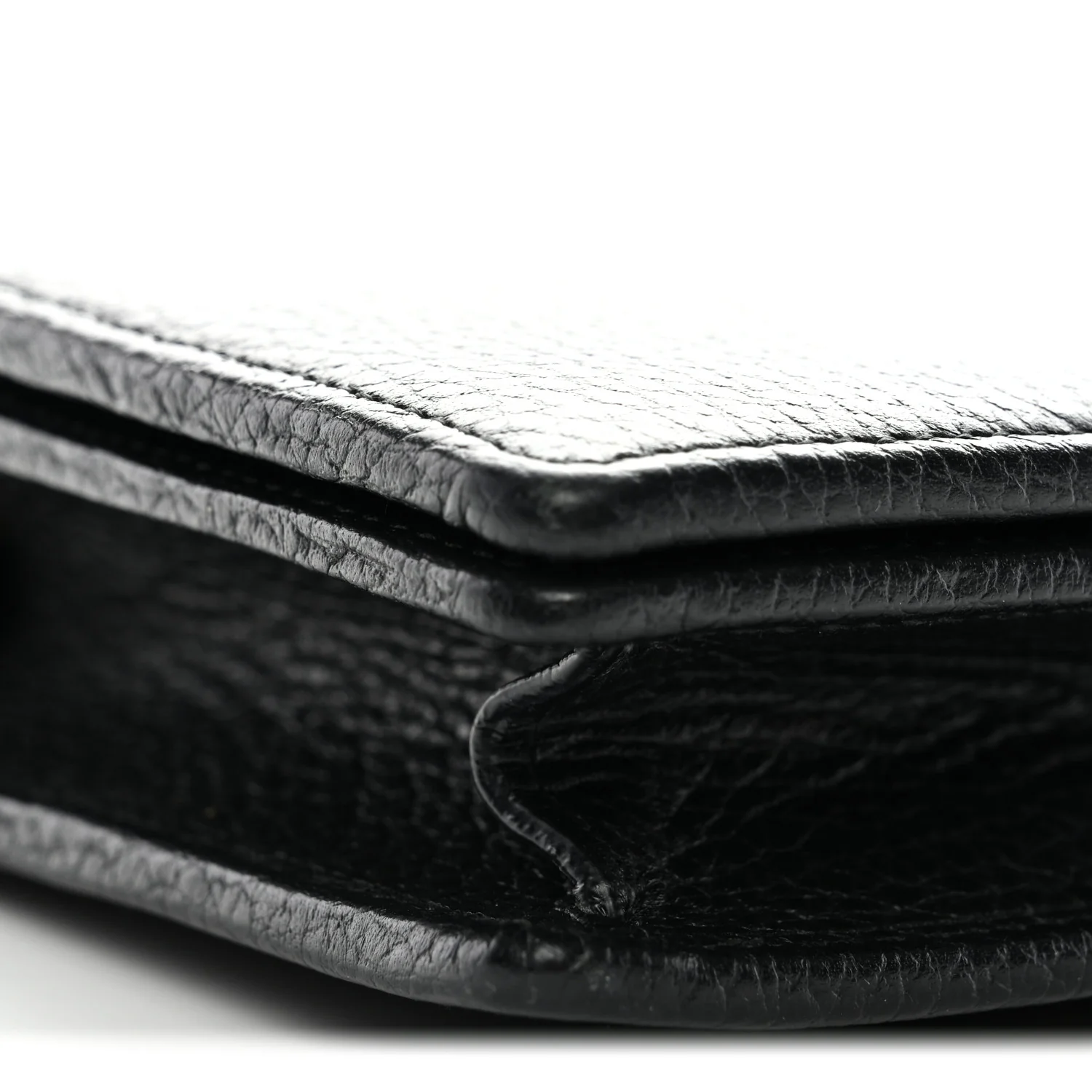 Calfskin Mini GG Marmont Chain Wallet Black