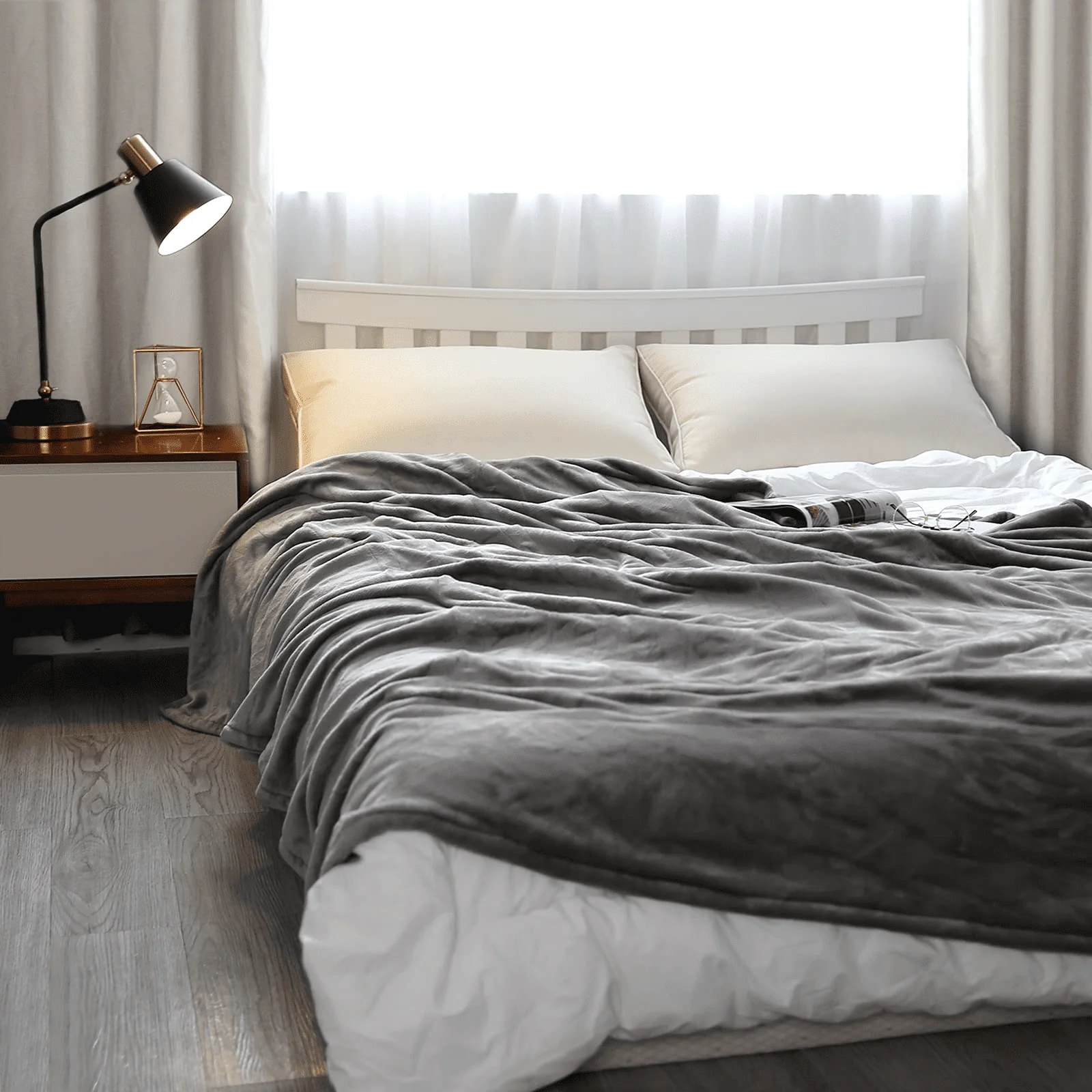Electric Heated Blanket Twin Size 62" x 84" with 4 Heating Levels, 10H Auto-off, Machine Washable Gray - Image 10