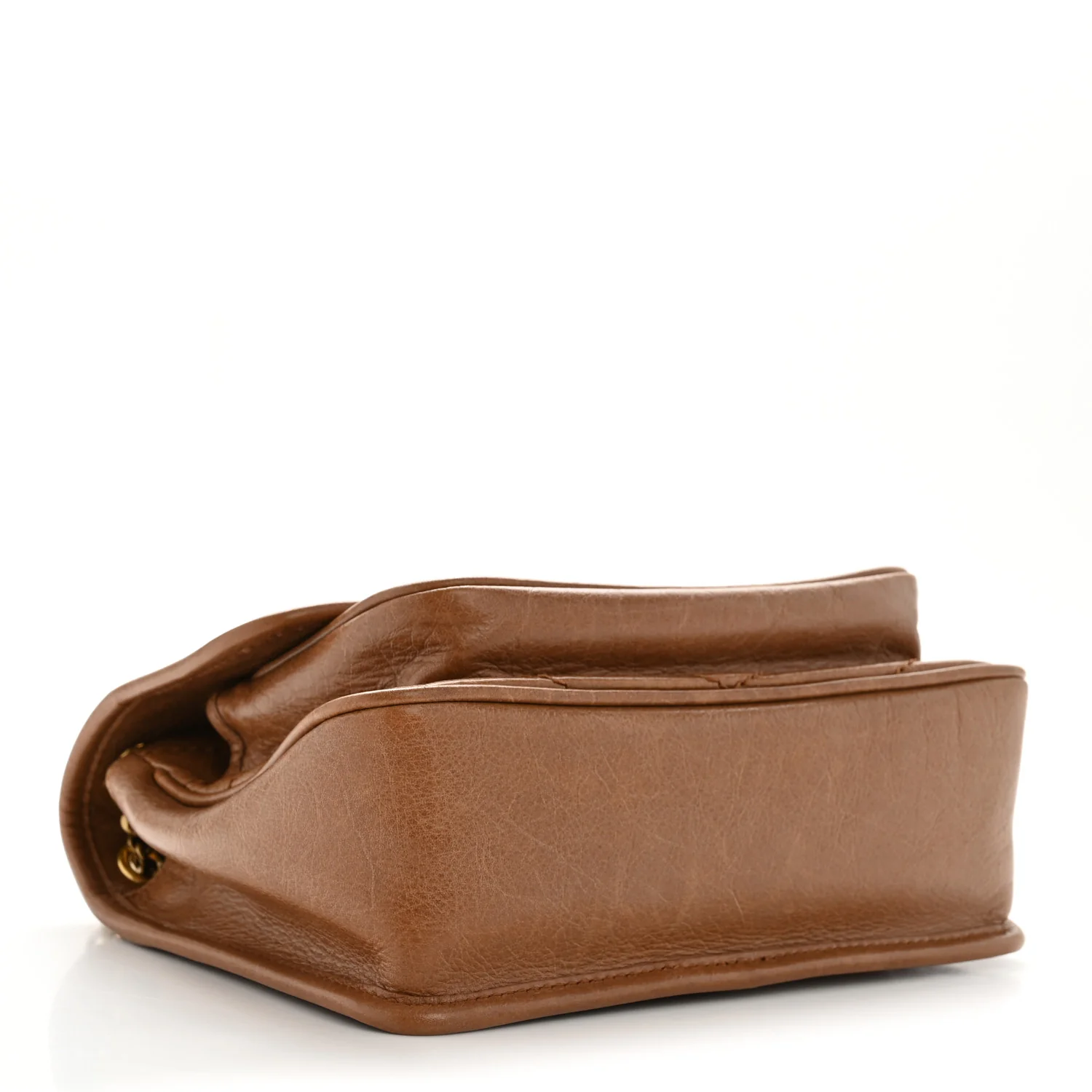 Crinkled Calfskin Matelasse Monogram Baby Niki Chain Satchel Light Caramel