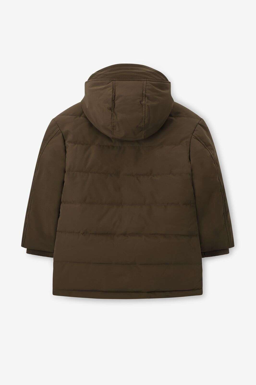 Donkergroene technische parka jas