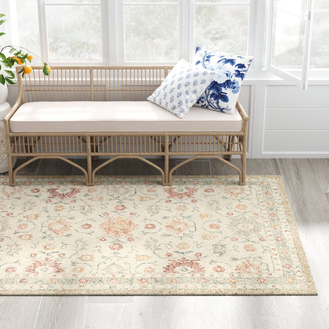 McClelland Oriental Handmade Hooked Wool Ivory Area Rug One Allium Way Rug Size: Rectangle 7'9