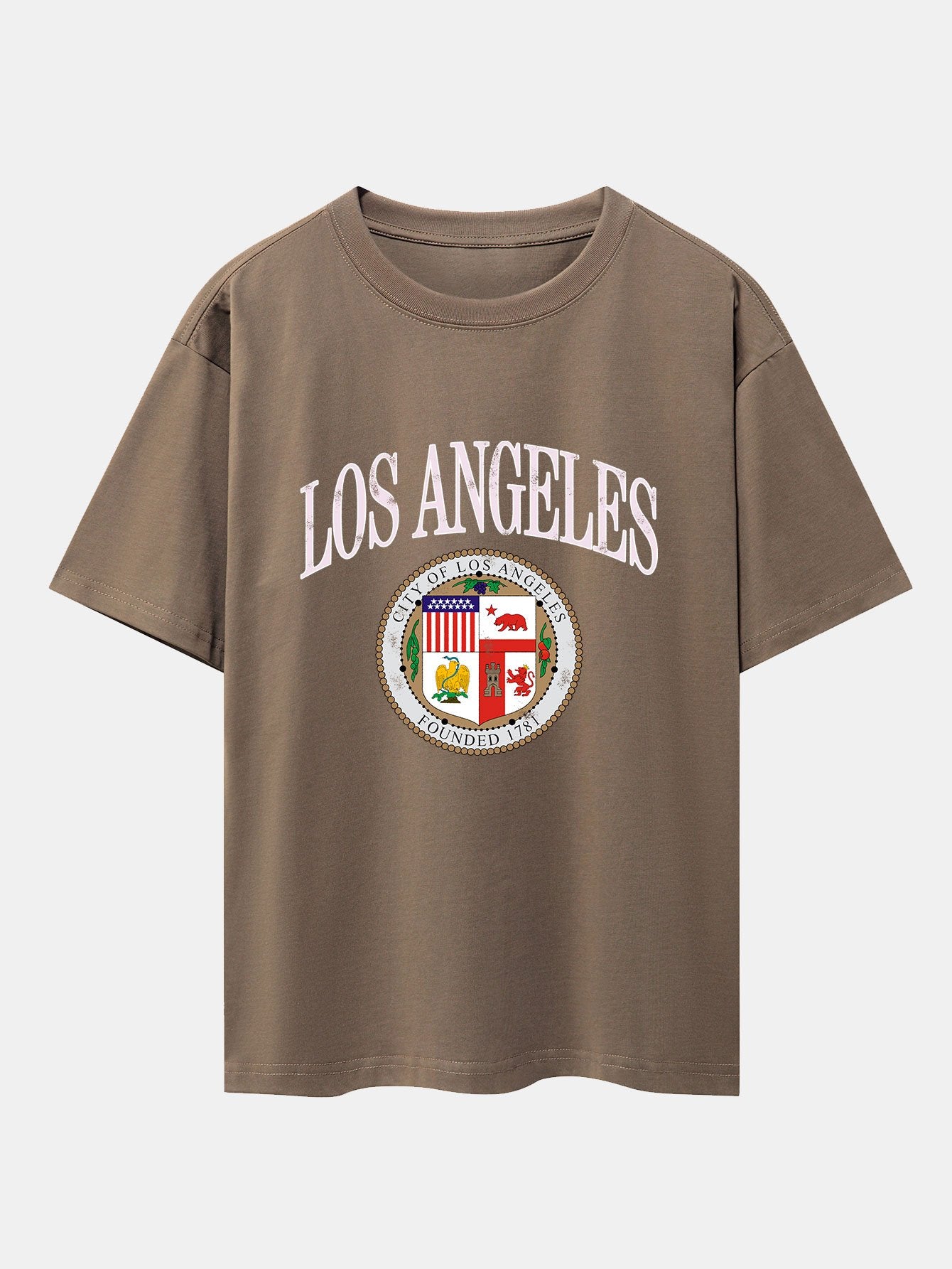 T-shirt oversize à épaules tombantes imprimé des armoiries de Los Angeles