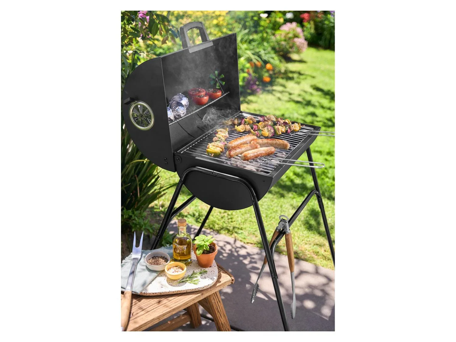 GRILLMEISTER Barbecue-ft  charbon de bois, 51 x 34 cm