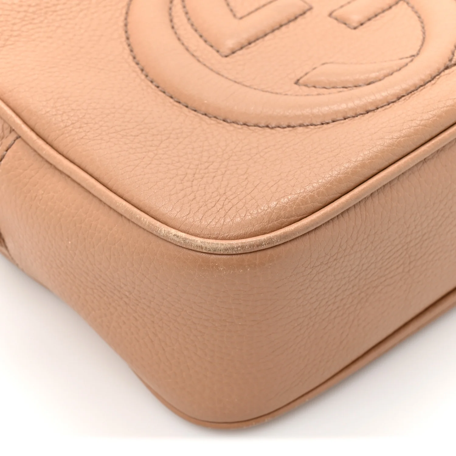 Pebbled Calfskin Small Soho Disco Bag Rose Beige