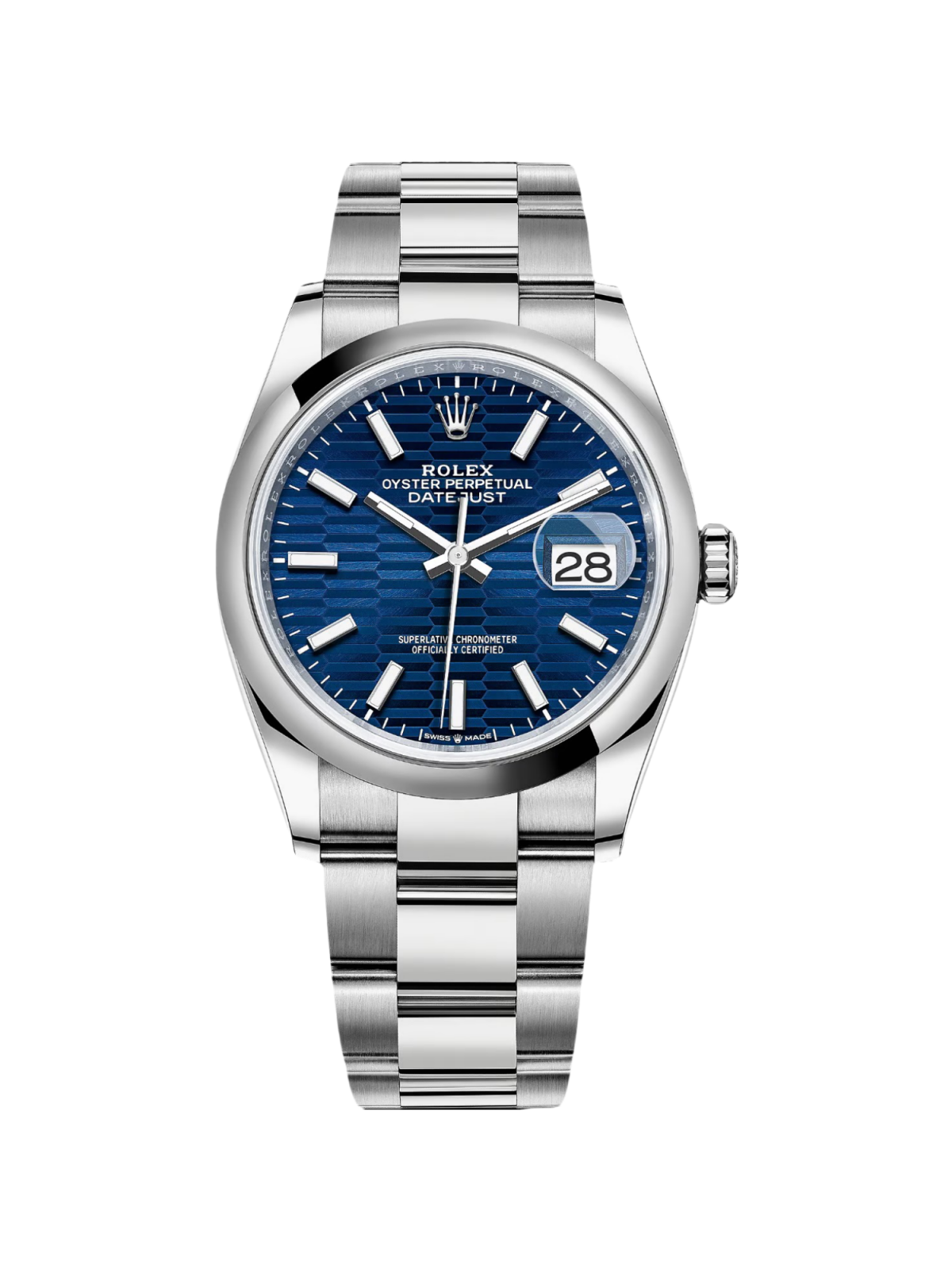 【Super Clone】RLX  Datejust 36mm 126200 Oyster Perpetual Blue Fluted Motif Dial Jubilee Stainless Steel