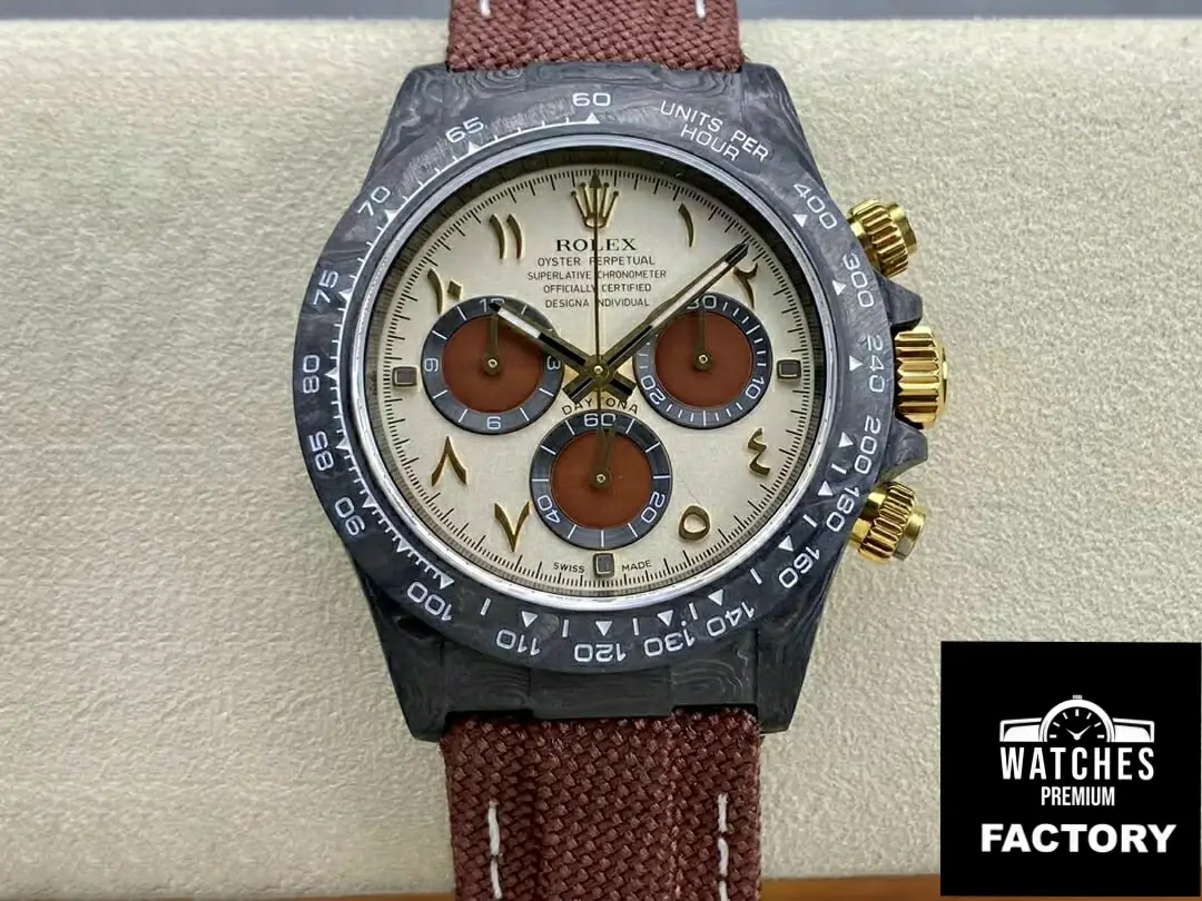 Rolex Daytona Cosmograph Diw Custom Version Noob Factory Brown Fabric Strap