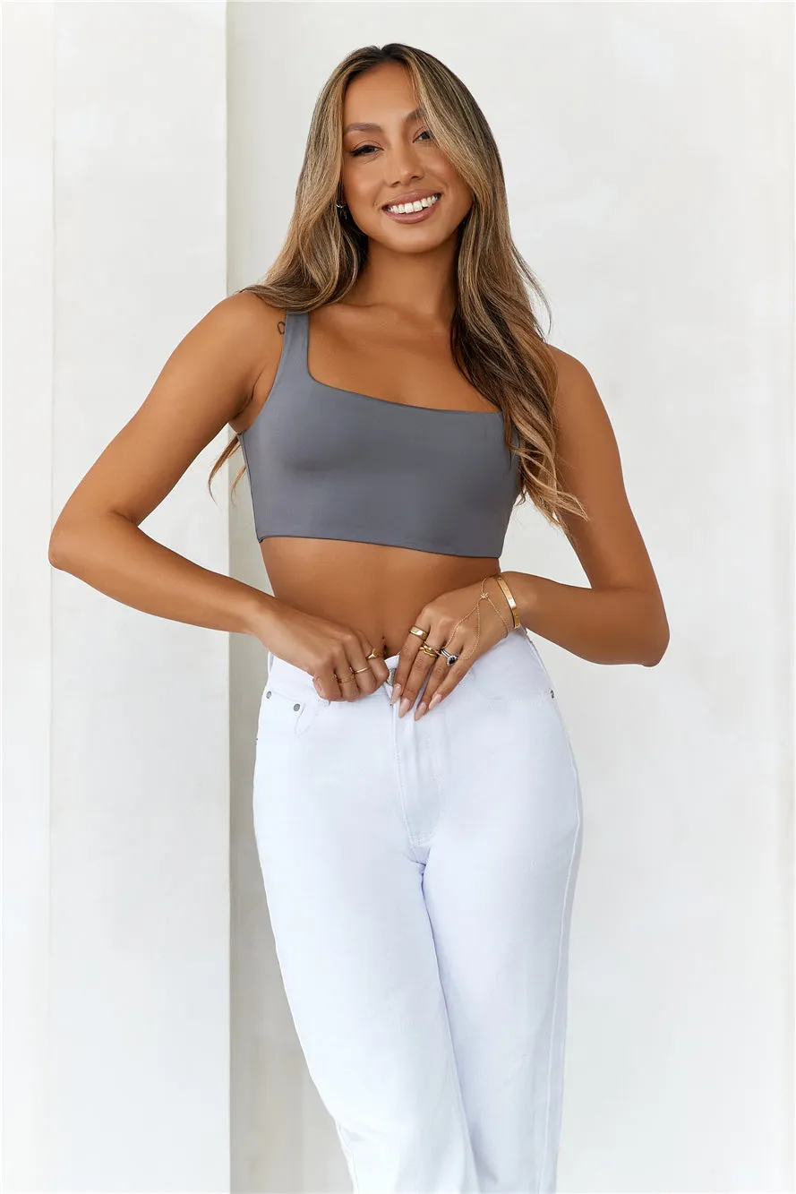 HELLO MOLLY Style Essential Crop Top Charcoal