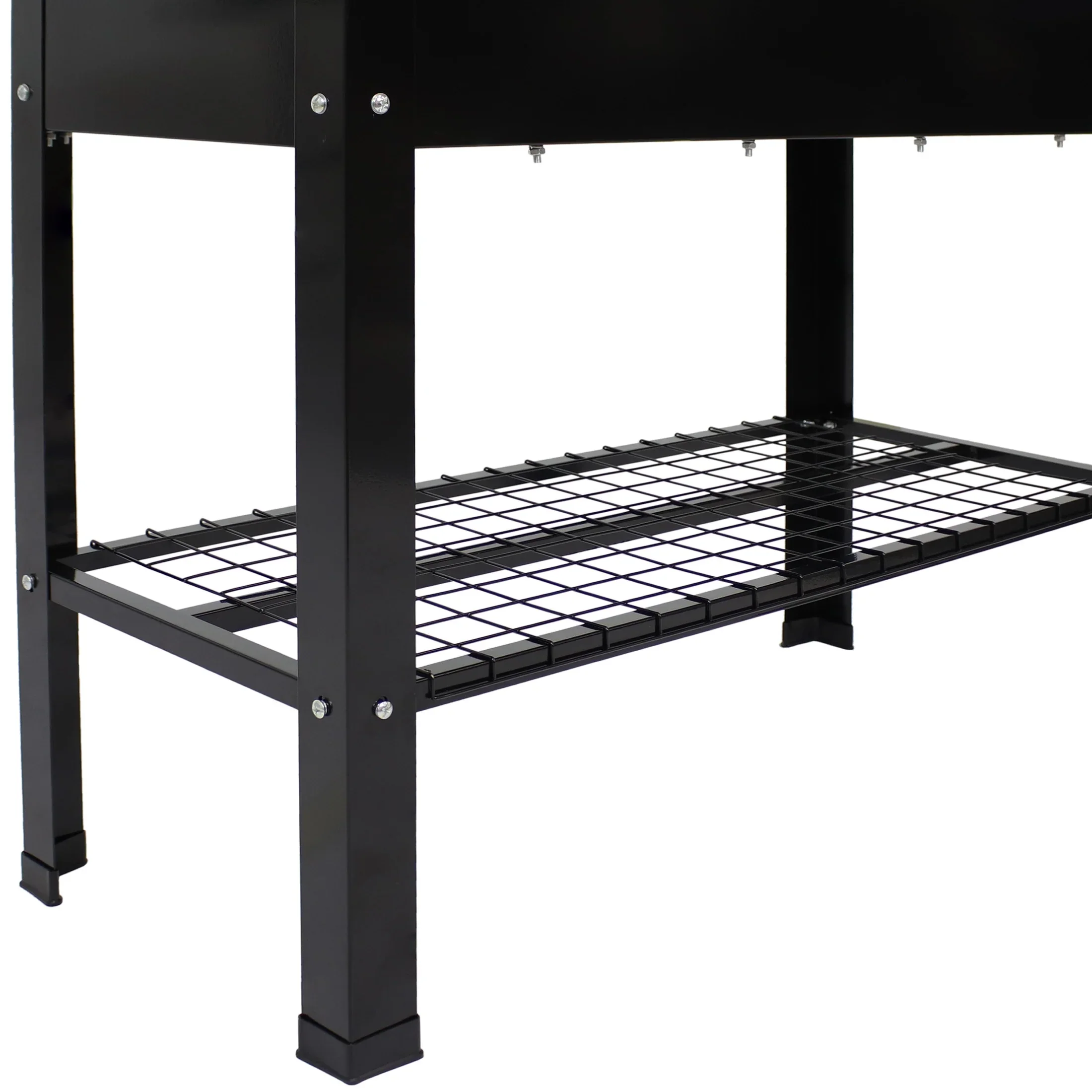 Sunnydaze 35.75 x 16 x 31.75 Black Galvanized Steel Raised Garden Bed, Set of 2
