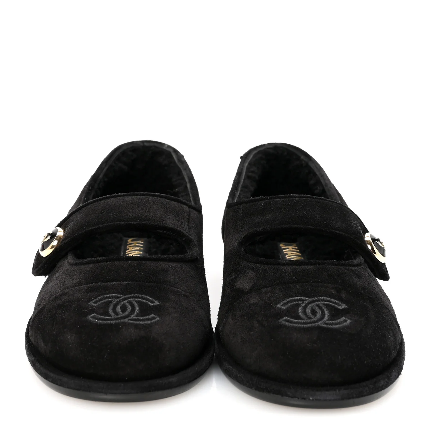 Suede Cap Toe CC Mary Jane Flats 37 Black