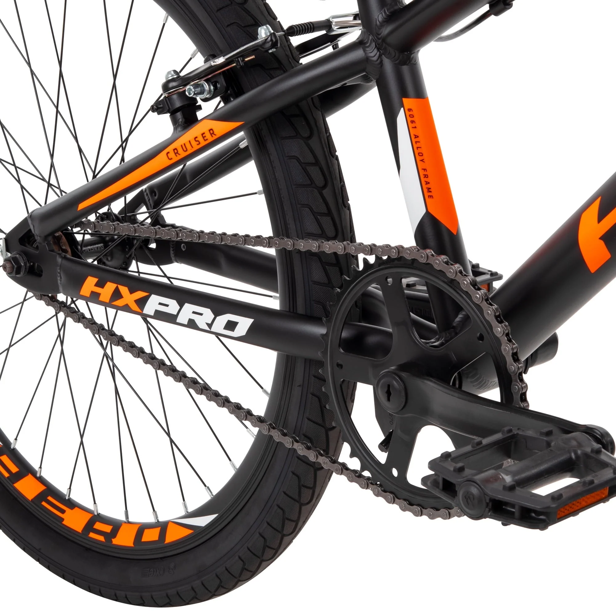 HX Pro Cruiser 24 inch Aluminum BMX Bike for Boys, Black/Orange Image 3