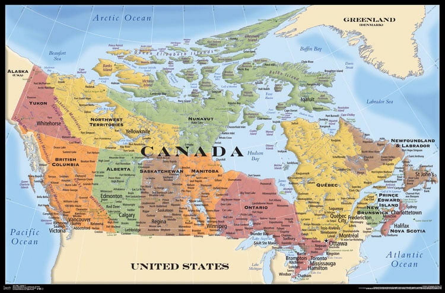 Trends International Canada Map Wall Poster 22.375