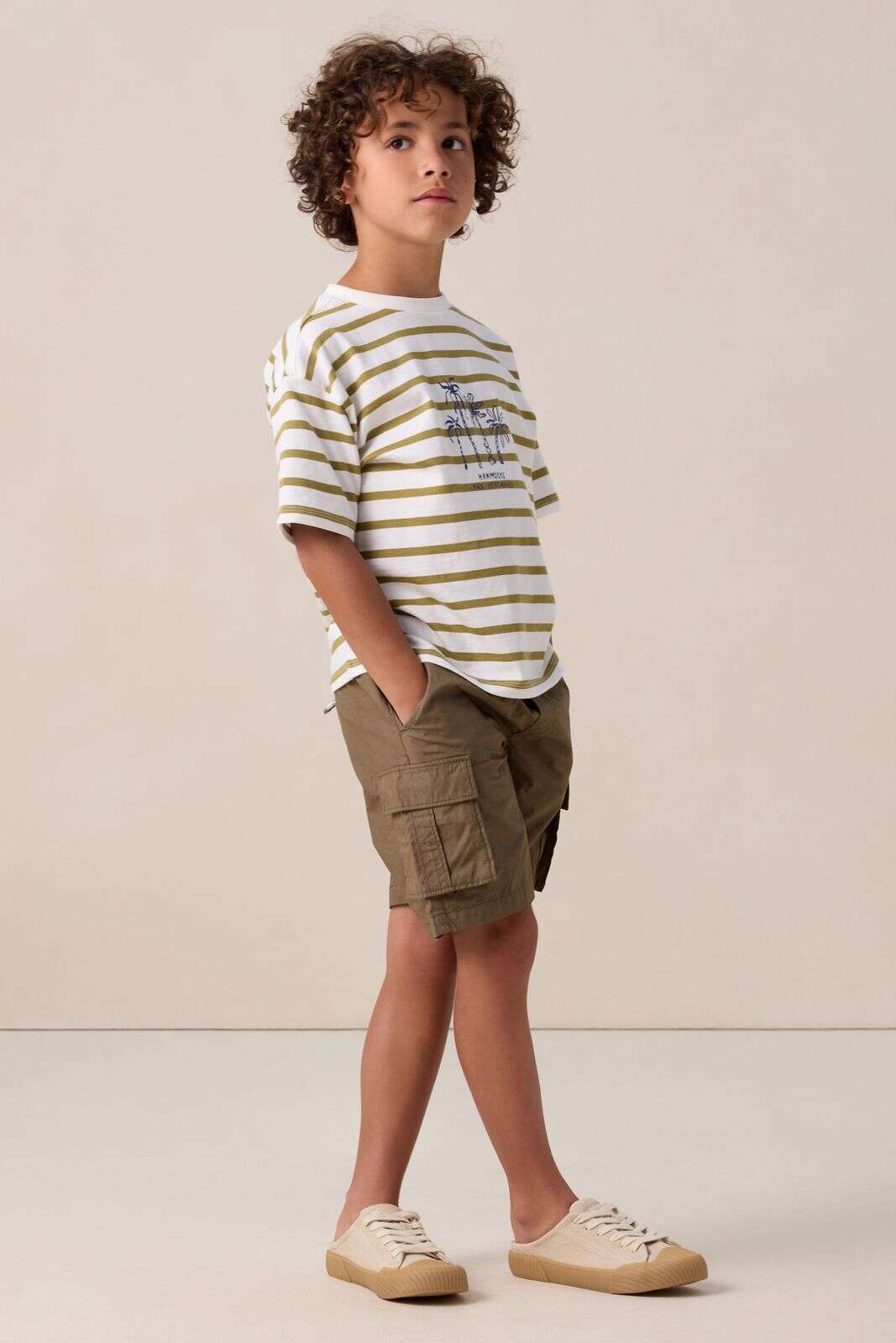 Groen gestreept T-shirt