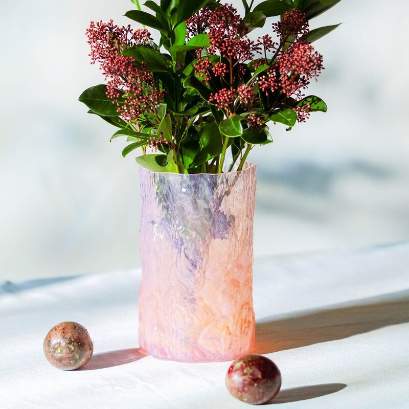 Bark vase 19 cm rosa