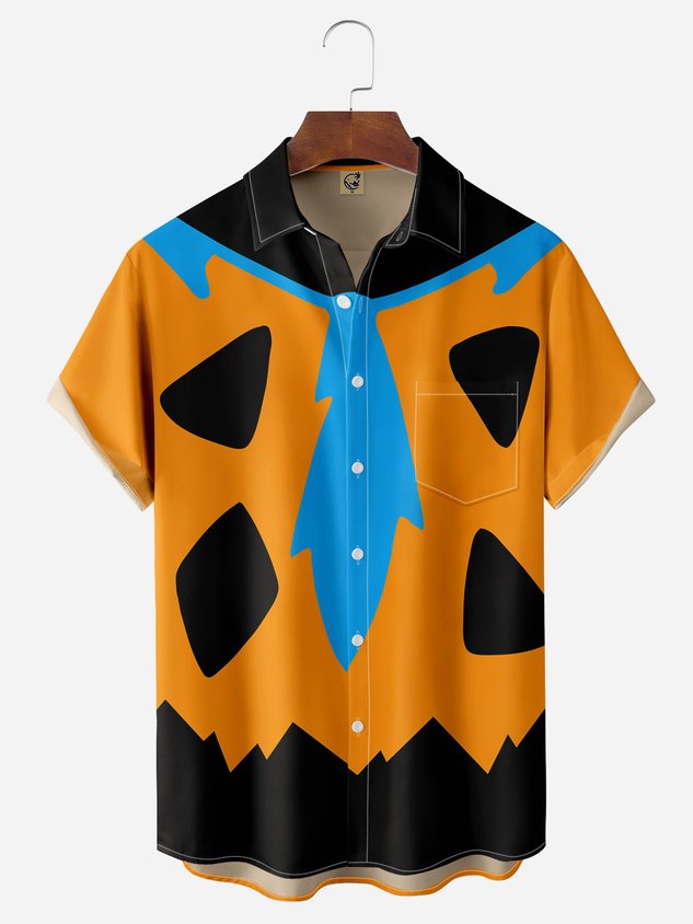 Chemise décontractée à manches courtes avec poche poitrine créative