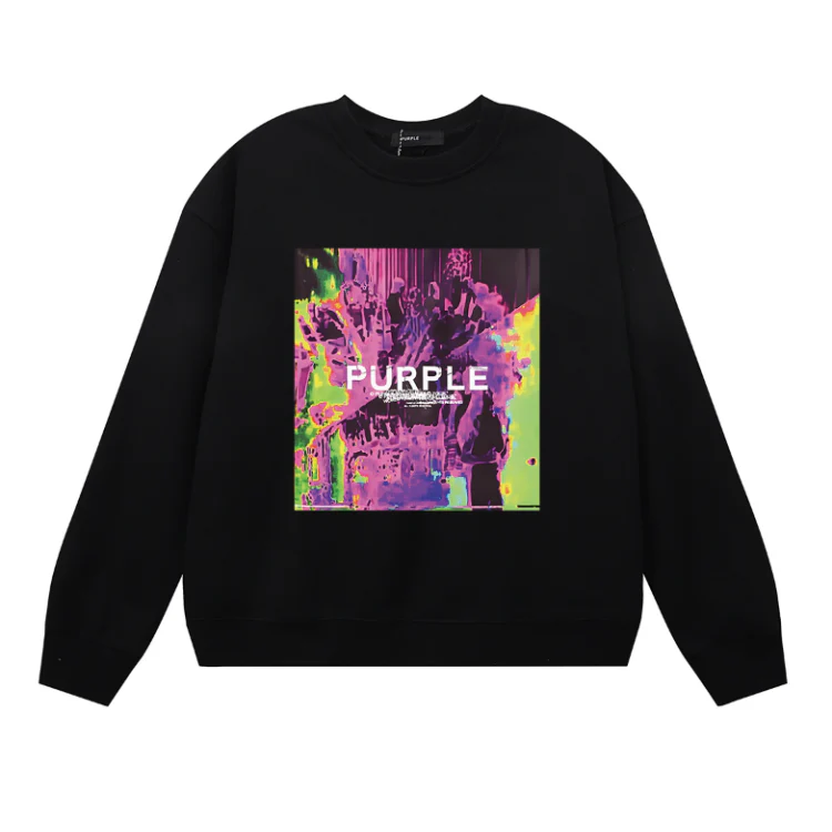 Purple  Men's Long-Sleeve T-shirt Sweatshirt 1121