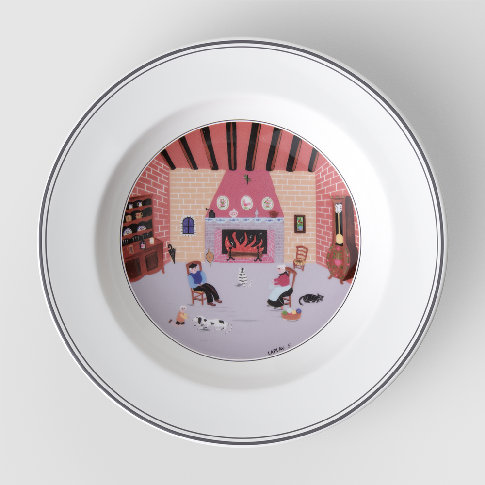 Design Naif Soup bowl - Multi-colored, 8.8'', Premium Porcelain