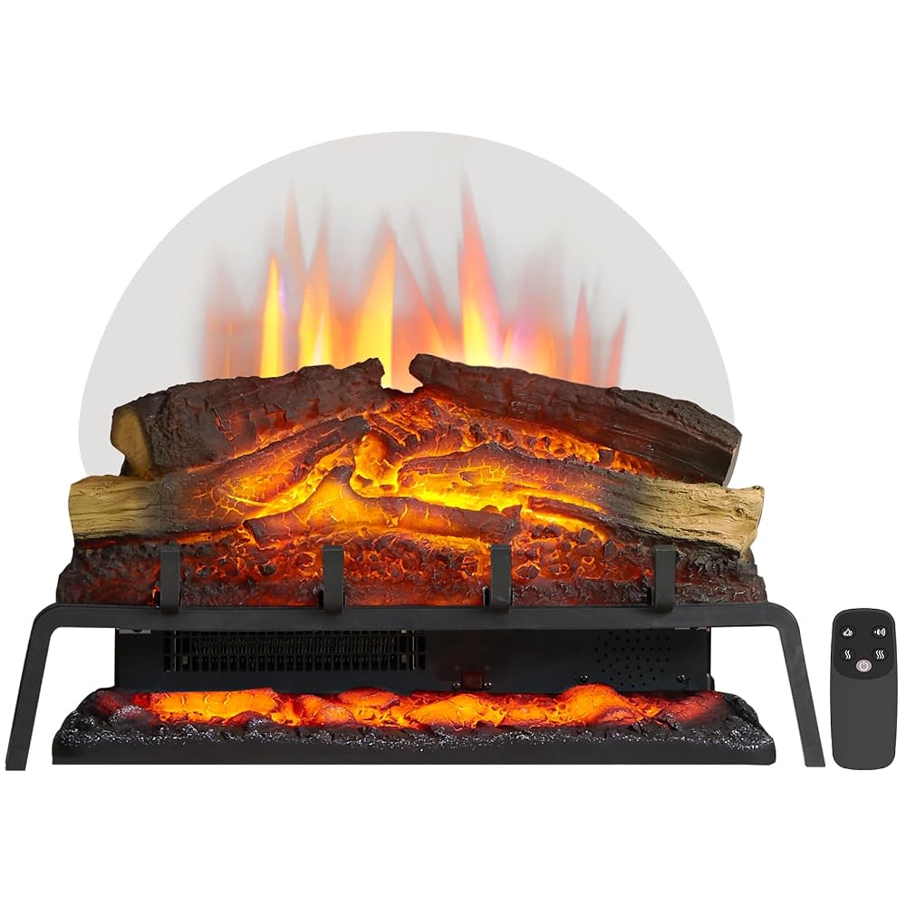 LegendFlame 25" W Free Standing Electric Fireplace Log Set (EF484), Fireplace Insert, Heater 750W/1500W, Crackling Sound, Remote Control…
