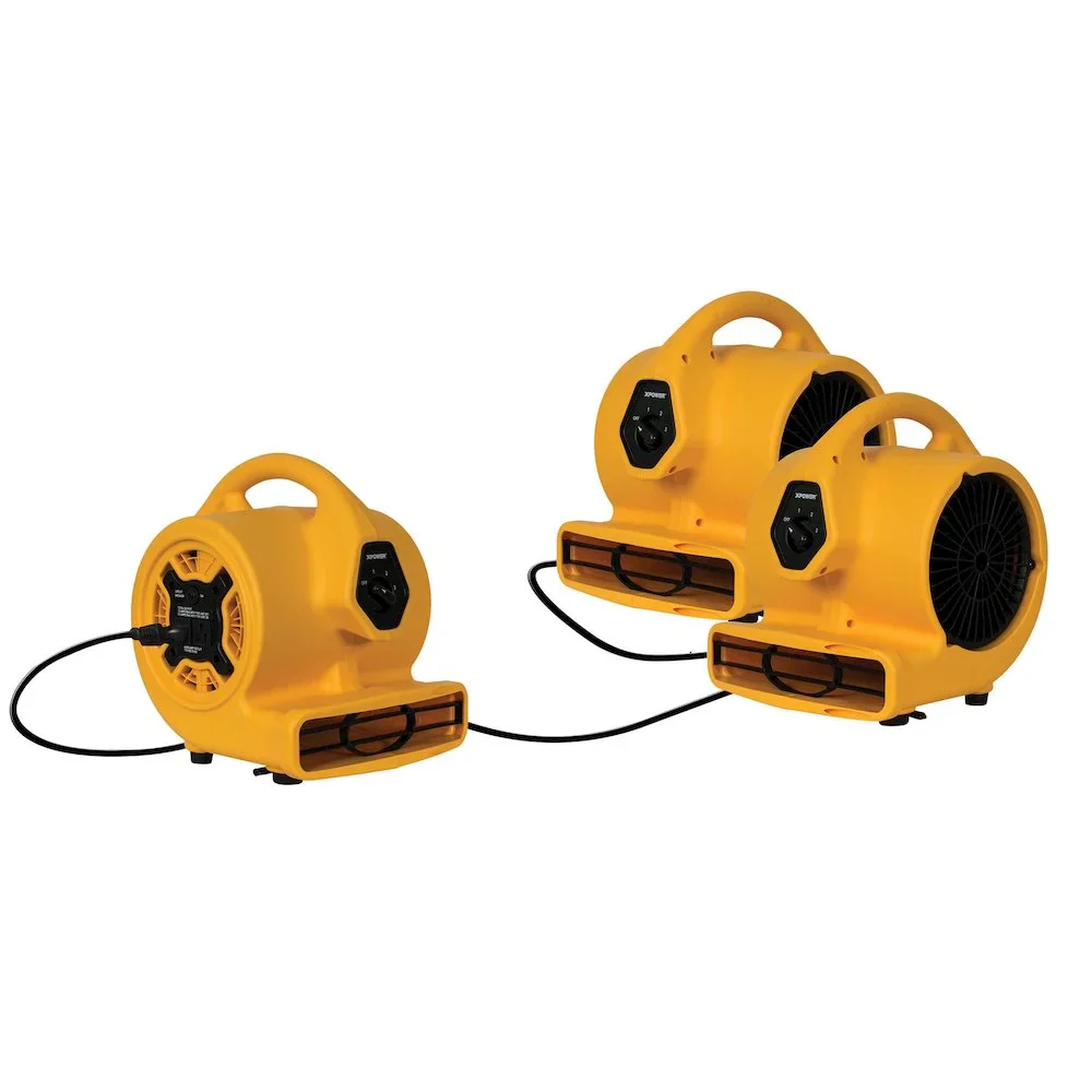 XPOWER P-130A 1/5 HP Multi-Purpose Mini Mighty Air Mover, Utility Fan, Dryer, Blower with Built-in Power Outlets
