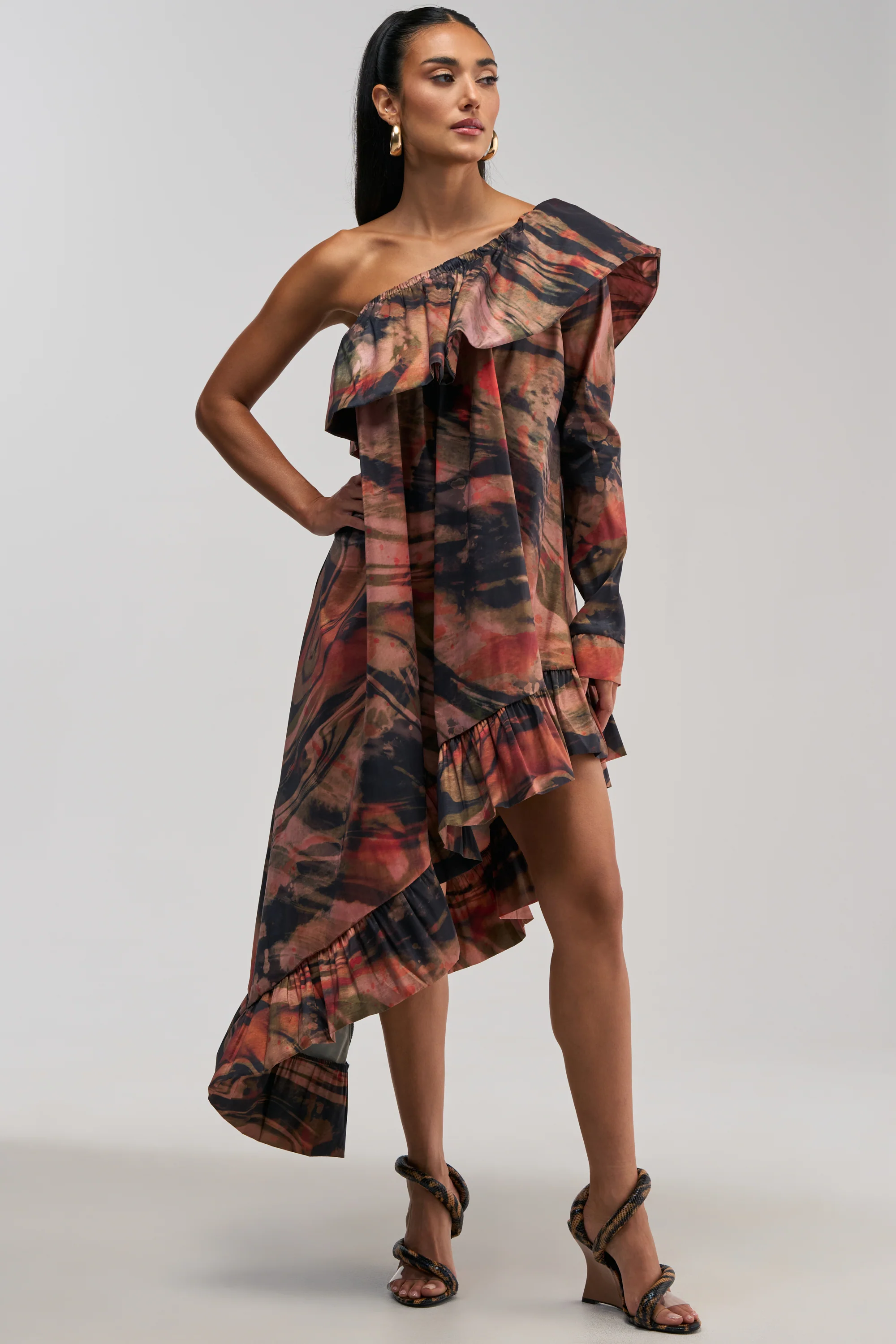 MOOD SWING PRINTED BUBBLE MINI DRESS - Akira Store