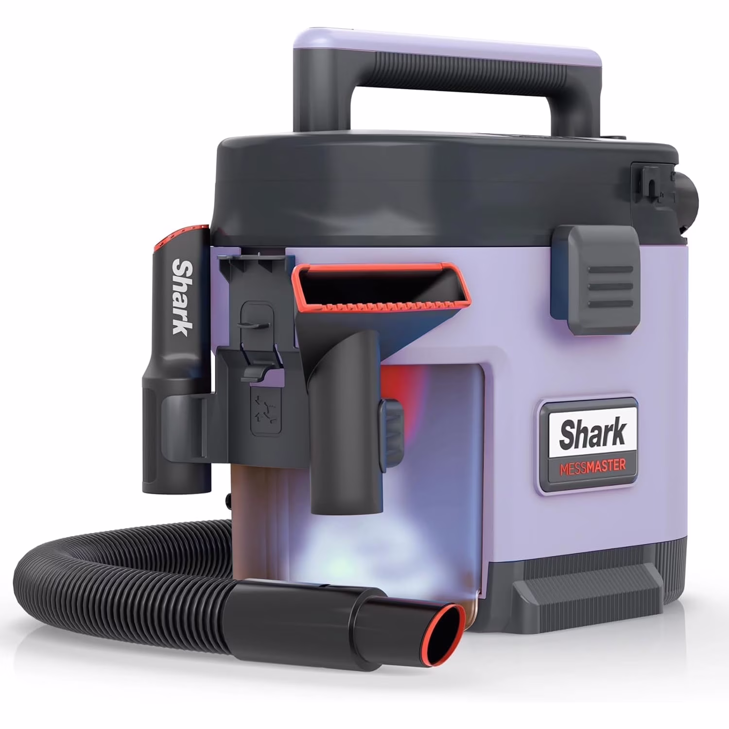 Shark Messmaster 1 Gallon Portable Wet/Dry Vacuum for Pets, Cars - Ash Purple