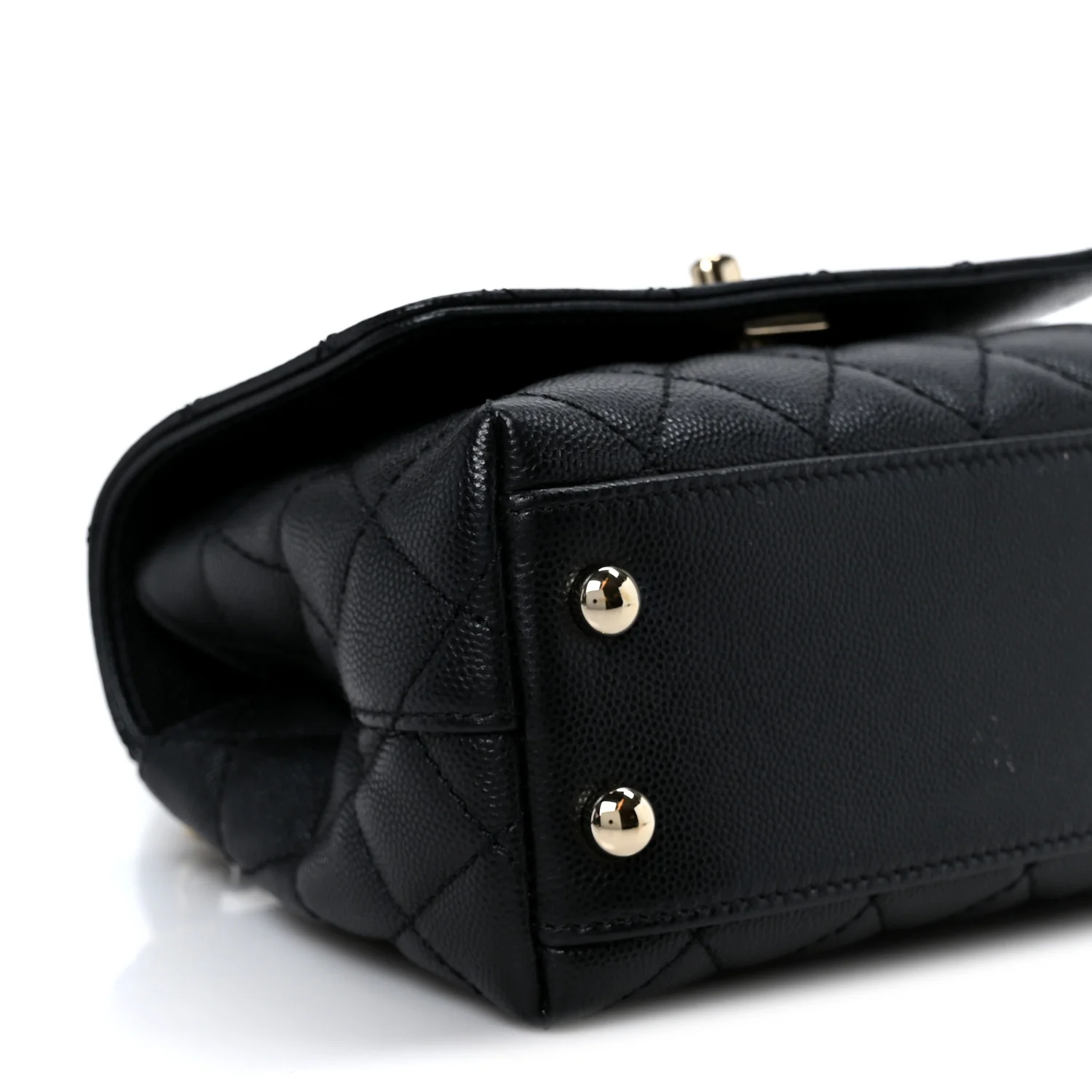 Caviar Quilted Extra Mini Coco Handle Flap Black