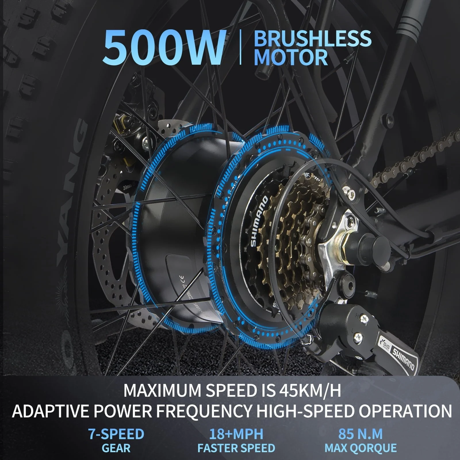Electric Bike 20" Fat Tire Ebike 750W 48V 14AH Mountain Cycling 19 8MPH Foldable Ebikes Image 2