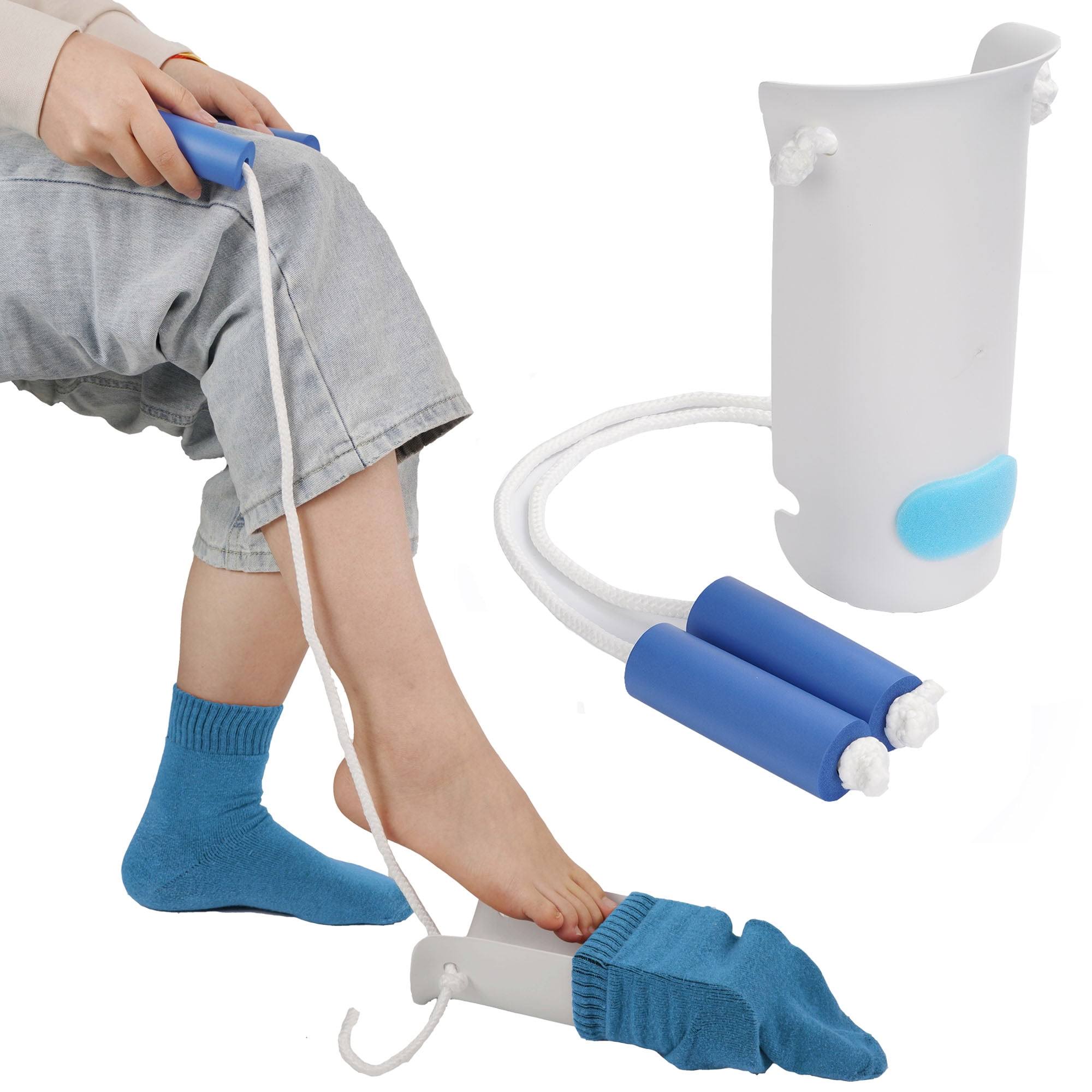 Kekoy Easy on and Off Sock Aid, Pulling Assist Device - Sock Helper Aide Tool with Foam Handles - Sock Assist Device for Elderly, Senior, Pregnant,