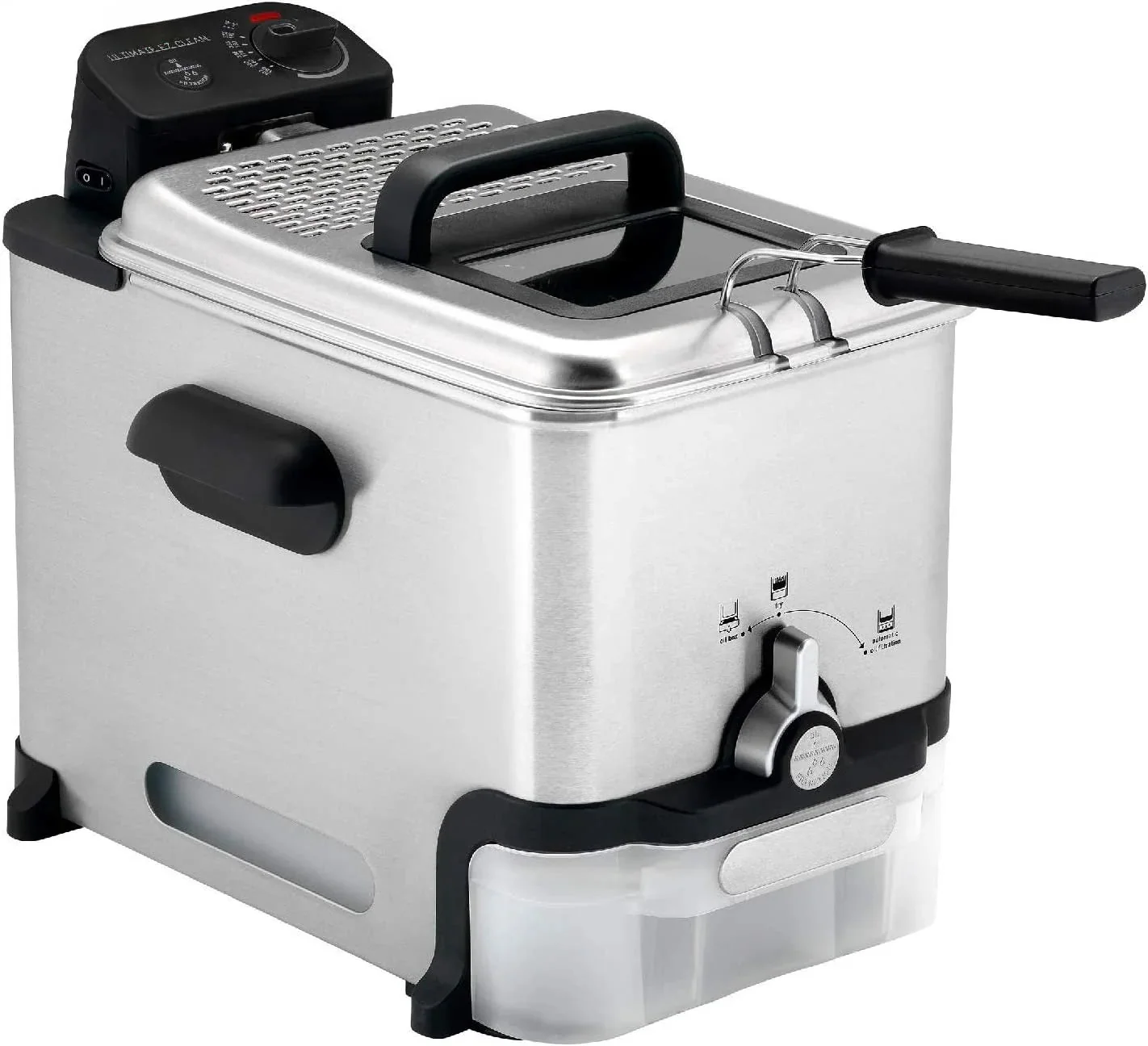 Ultimate Steel Deep Fryer with Basket 3.5 Liter Oil and 2.6 Pound Food Capacity