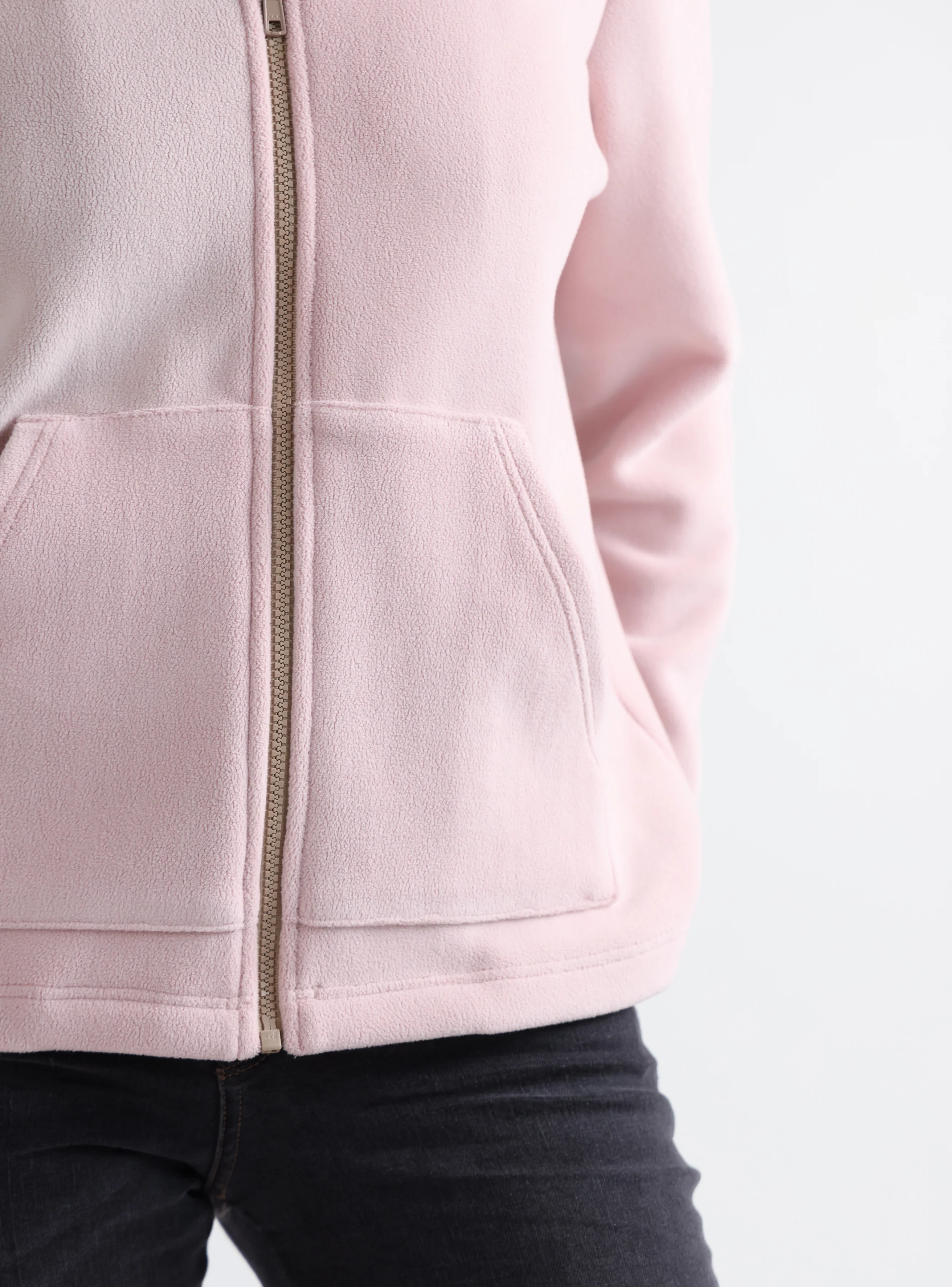 Veste zippée femme rose poudre