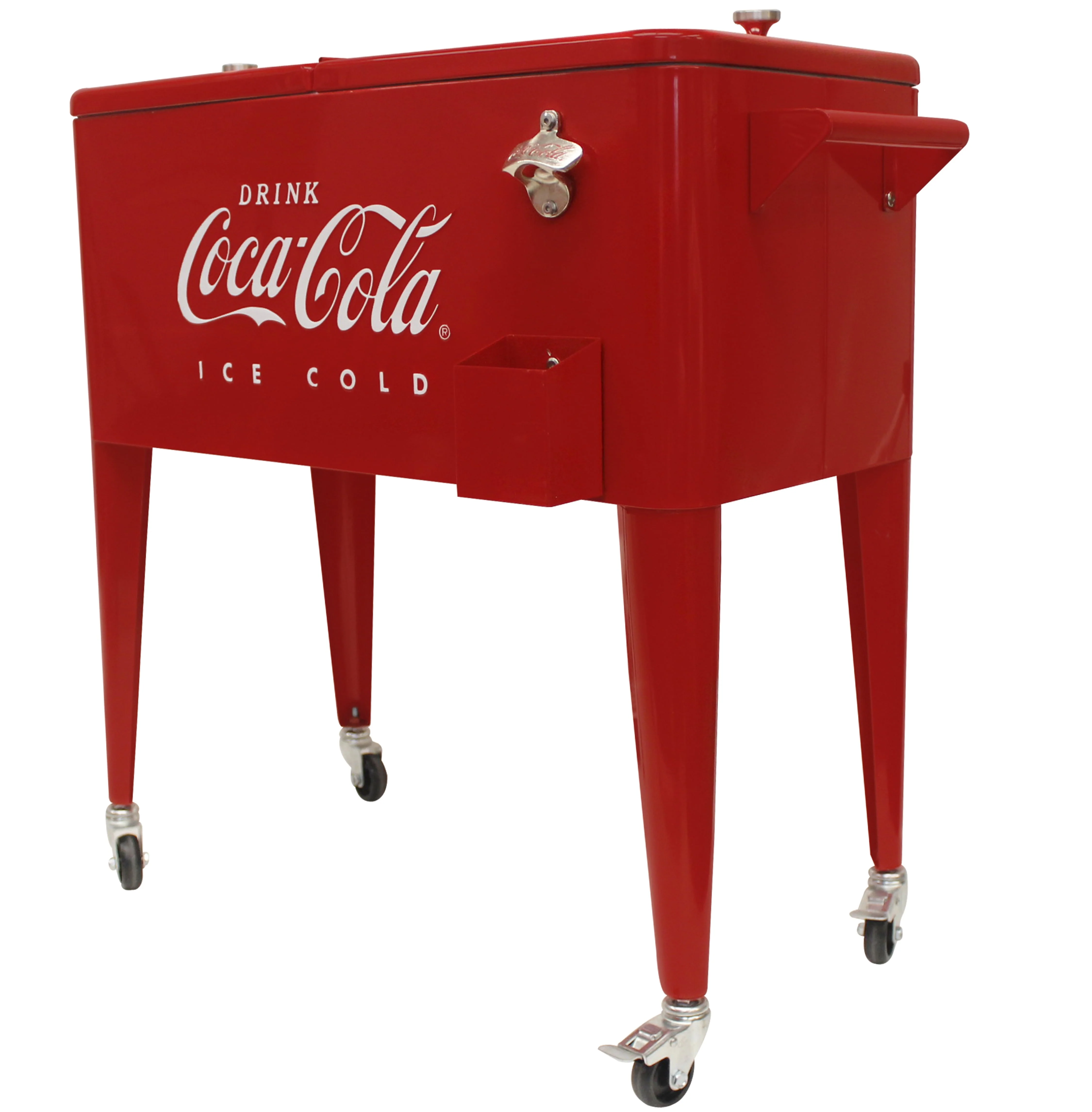Leigh Country CP 98121 Coca - Cola Metal 80 Qt. Outdoor Patio Cooler - Red