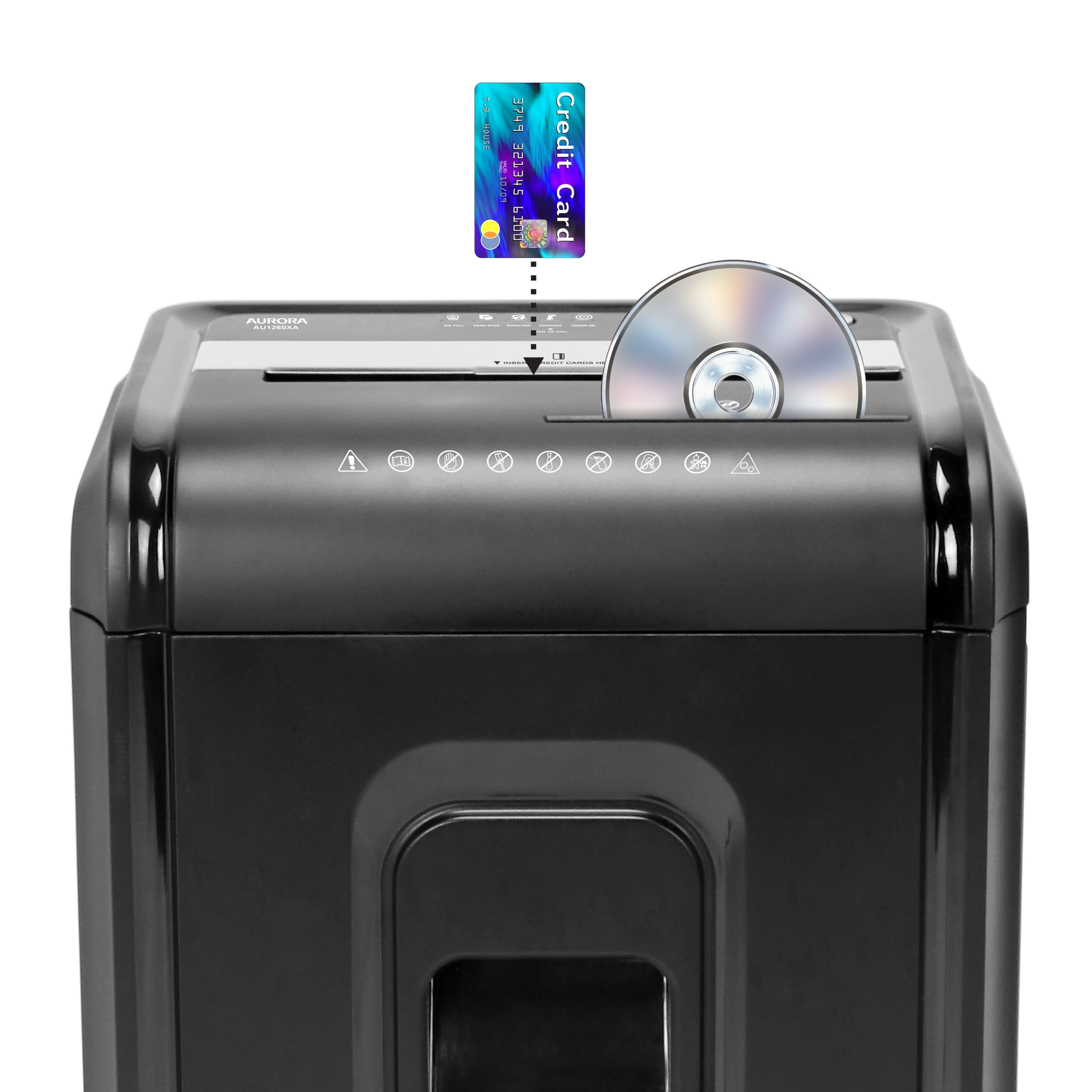 Aurora AU1260XA Anti - Jam 12 - Sheet Crosscut Paper and CD/Credit Card Shredder