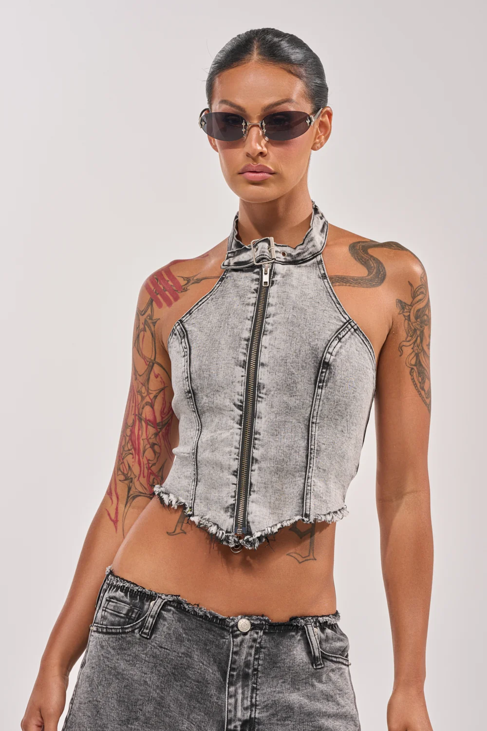 BREAK UP WITH HIM DENIM TOP - Akira Store